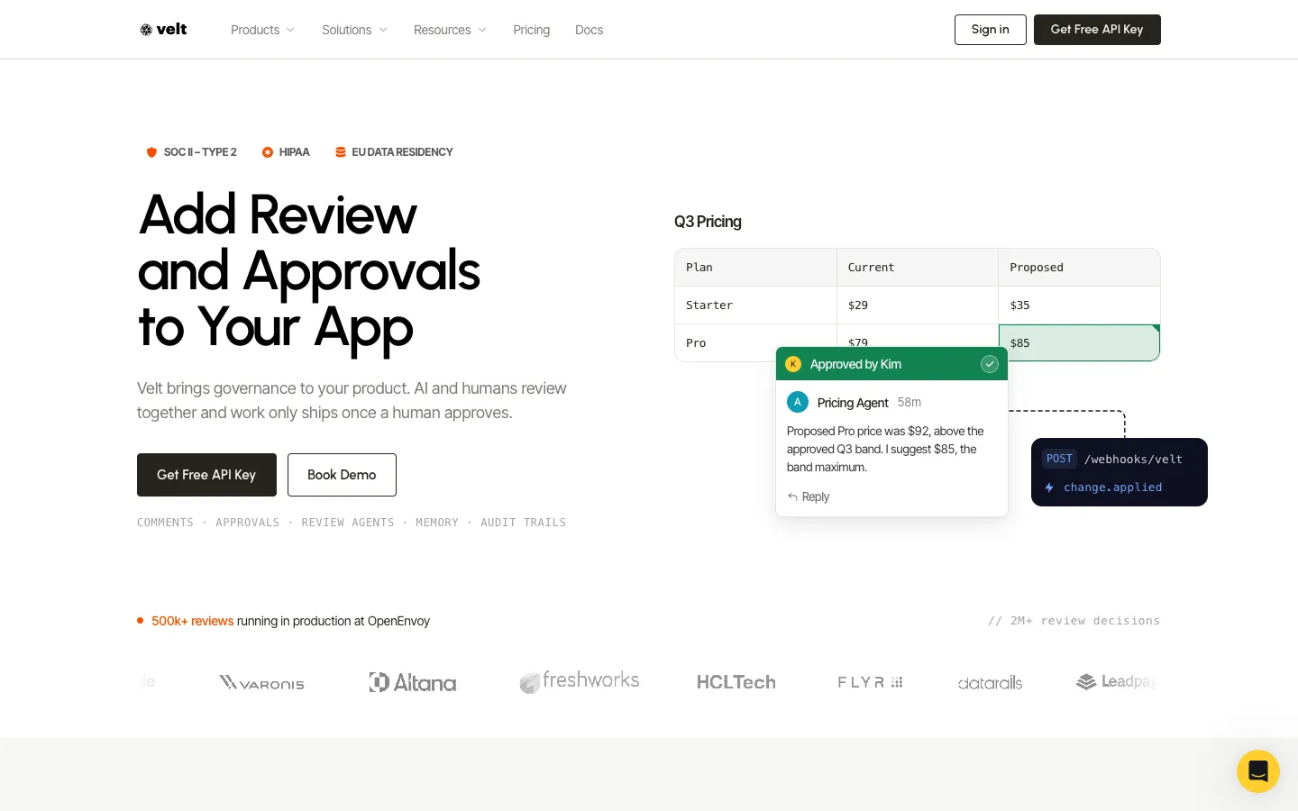 velt.dev - Landing Screenshot Preview