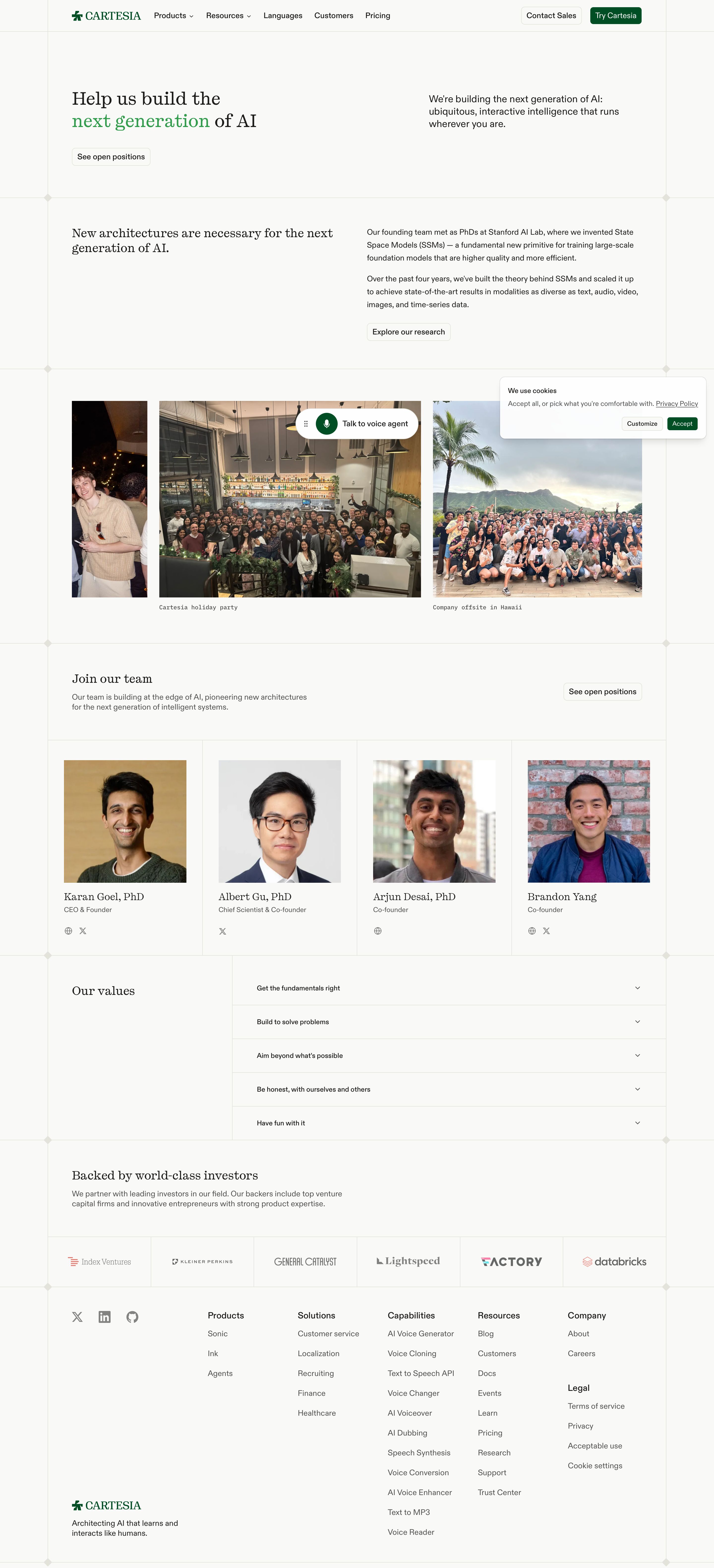 cartesia.ai - Cartesia | Company - Desktop Screenshot