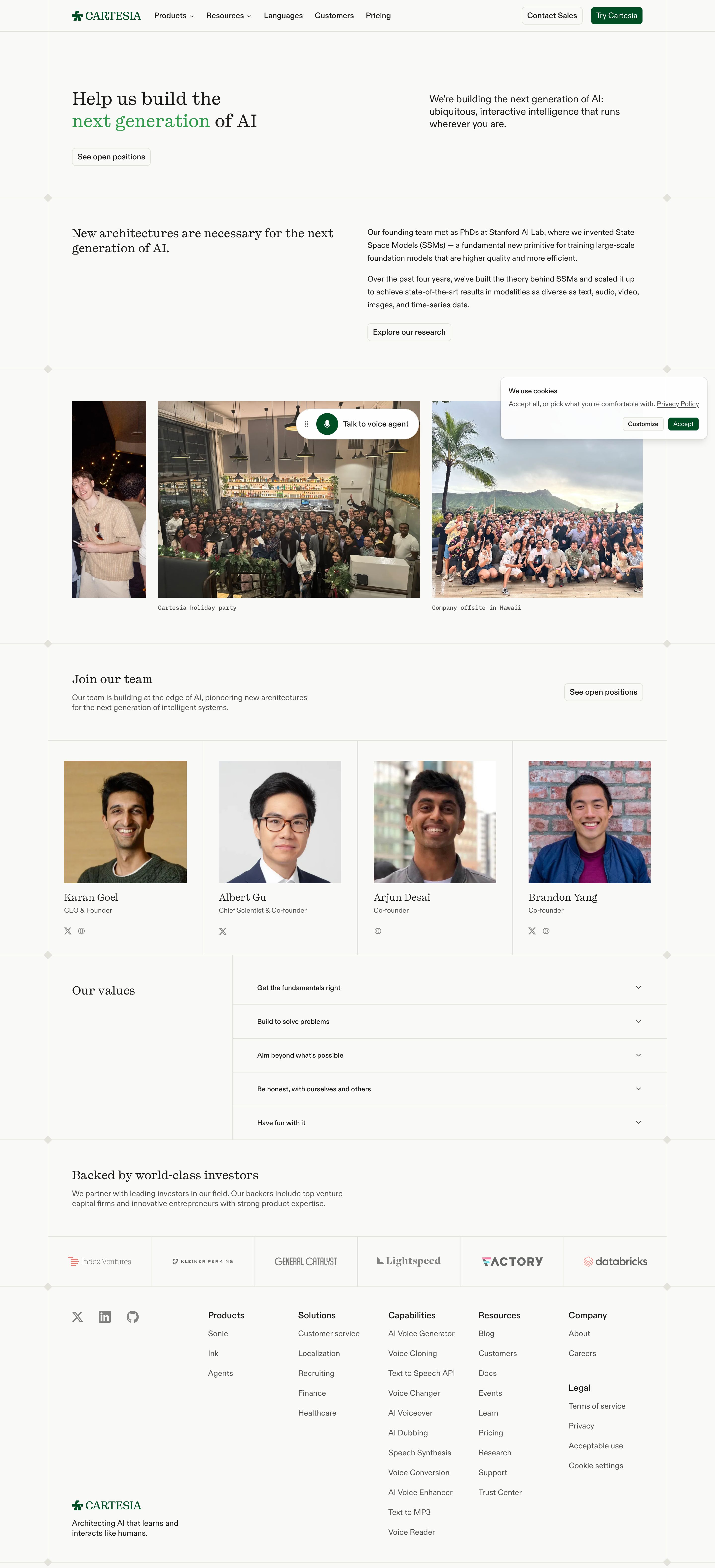 cartesia.ai - Cartesia | Company - Desktop - Thu Jul 30 2026 06:41:40 GMT+0000 (Coordinated Universal Time) Screenshot