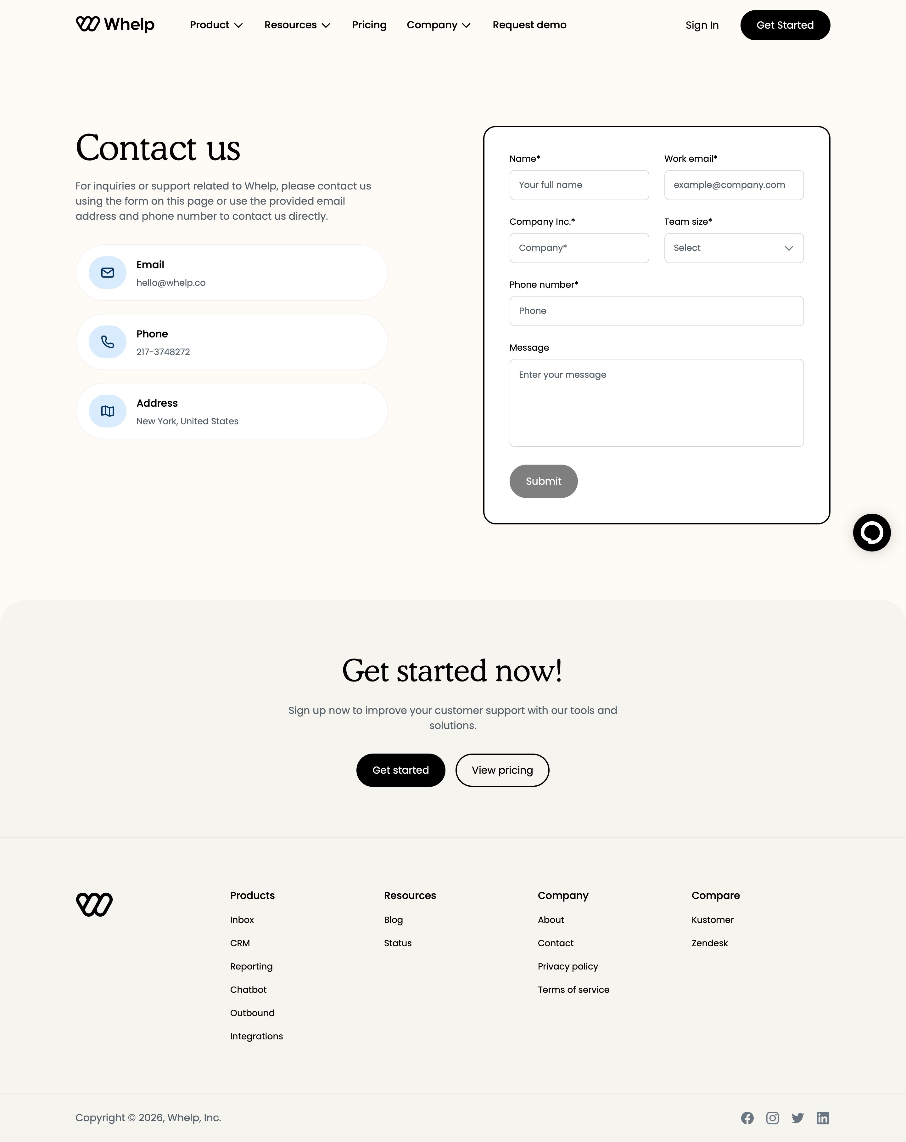 whelp.co - Contact with Whelp - Whelp - Desktop Screenshot