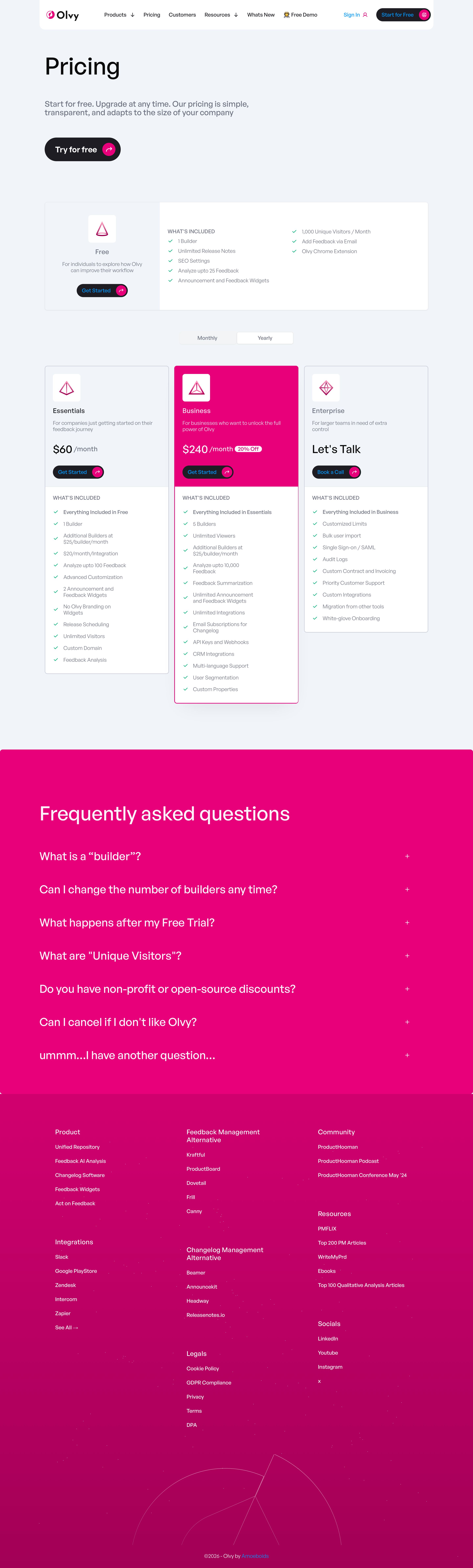 olvy.co - Olvy | Pricing - Desktop - Mon Jul 27 2026 16:34:52 GMT+0000 (Coordinated Universal Time) Screenshot
