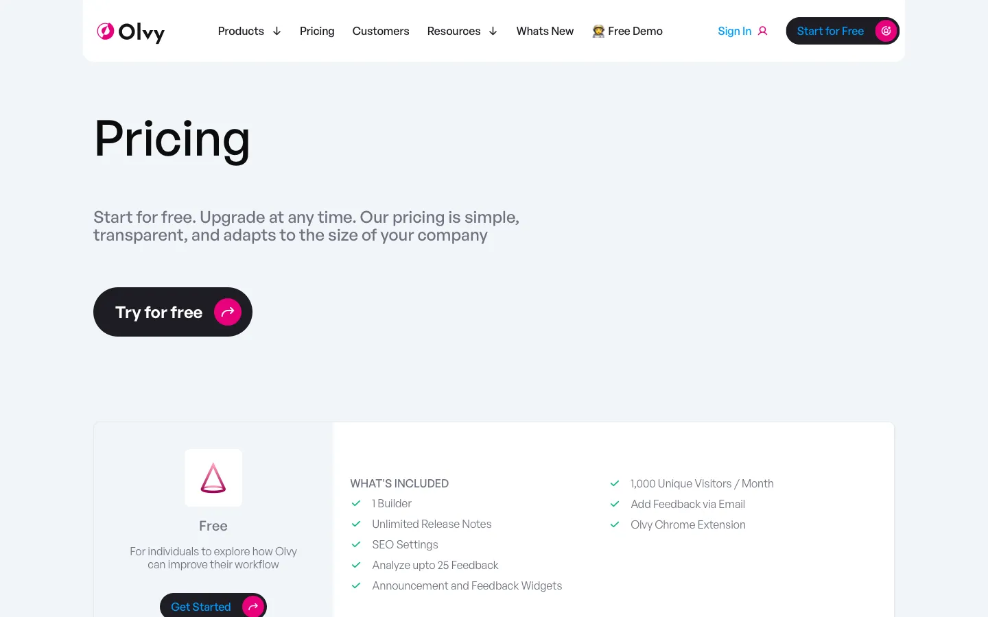 olvy.co - Pricing Screenshot Preview