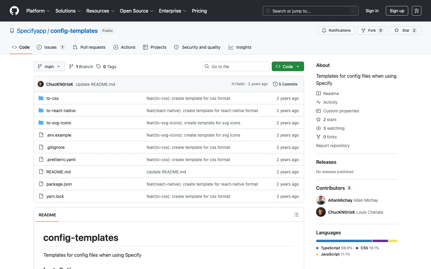 specifyapp.com - Templates Screenshot Preview
