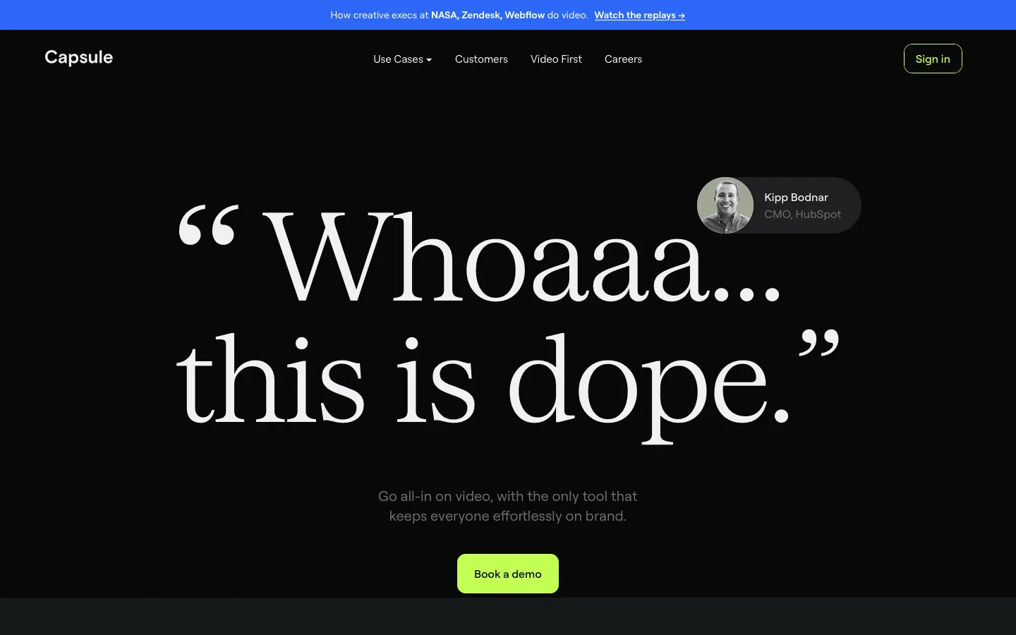 capsule.video - Landing Screenshot Preview