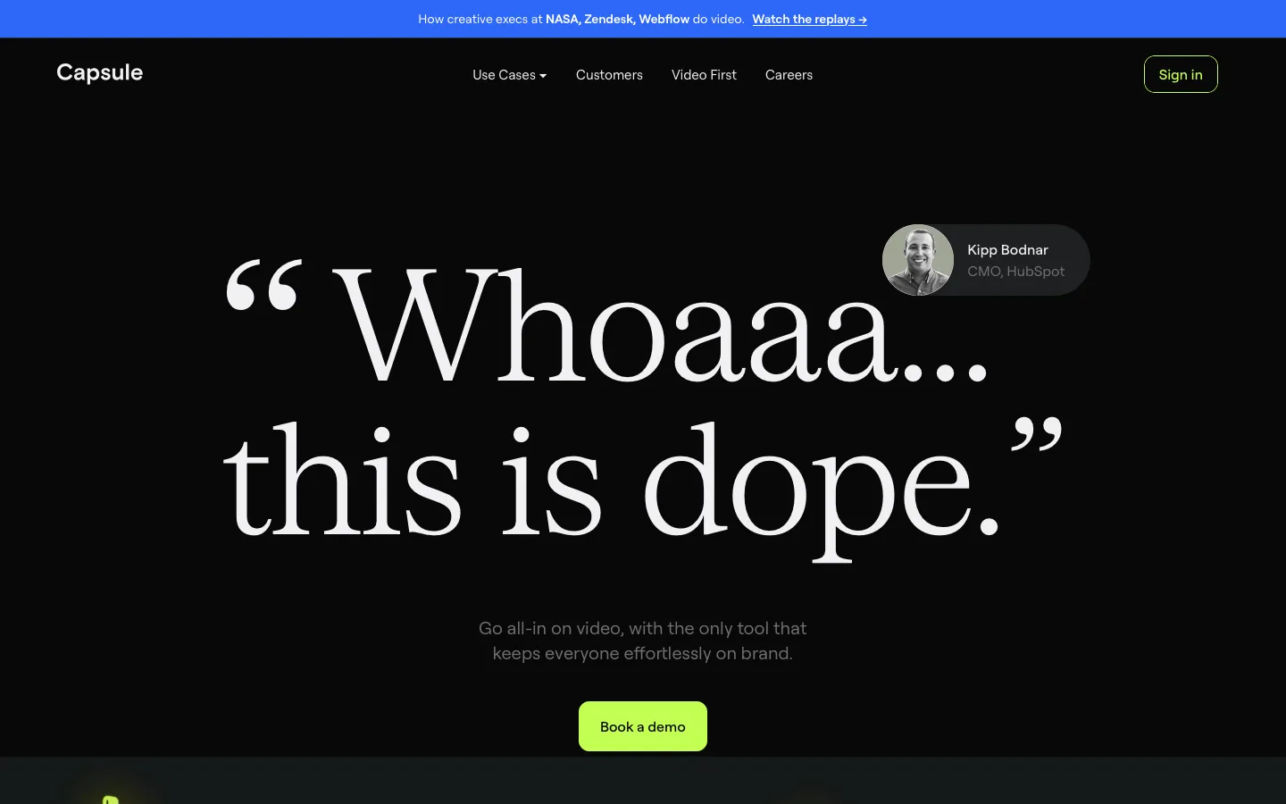 capsule.video - Landing Screenshot Preview