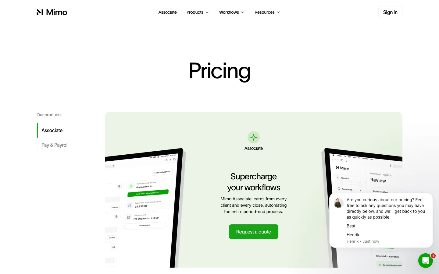 mimohq.com - Pricing Screenshot Preview