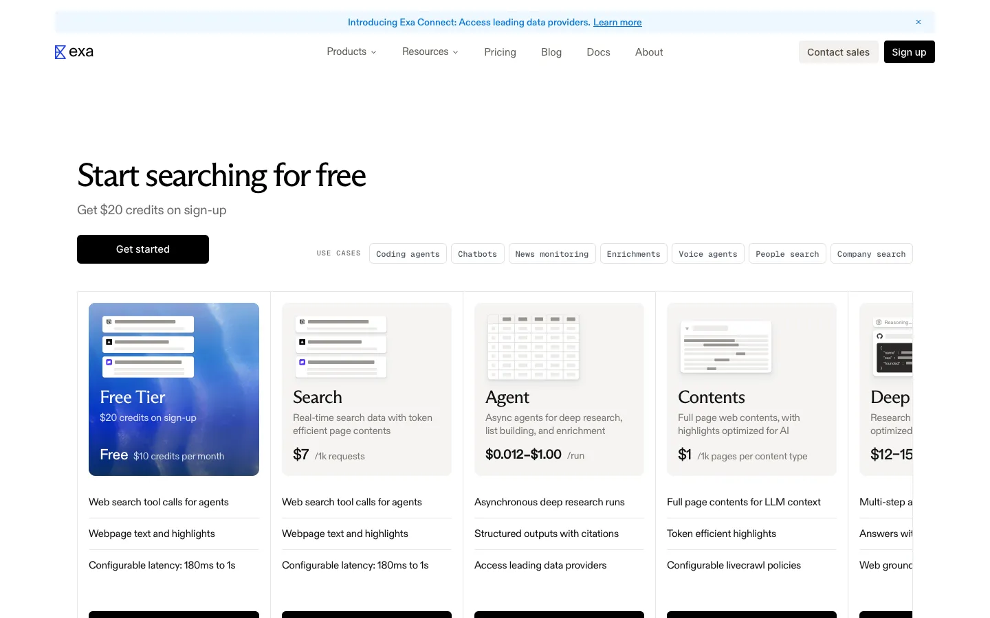 exa.ai - Pricing Screenshot Preview