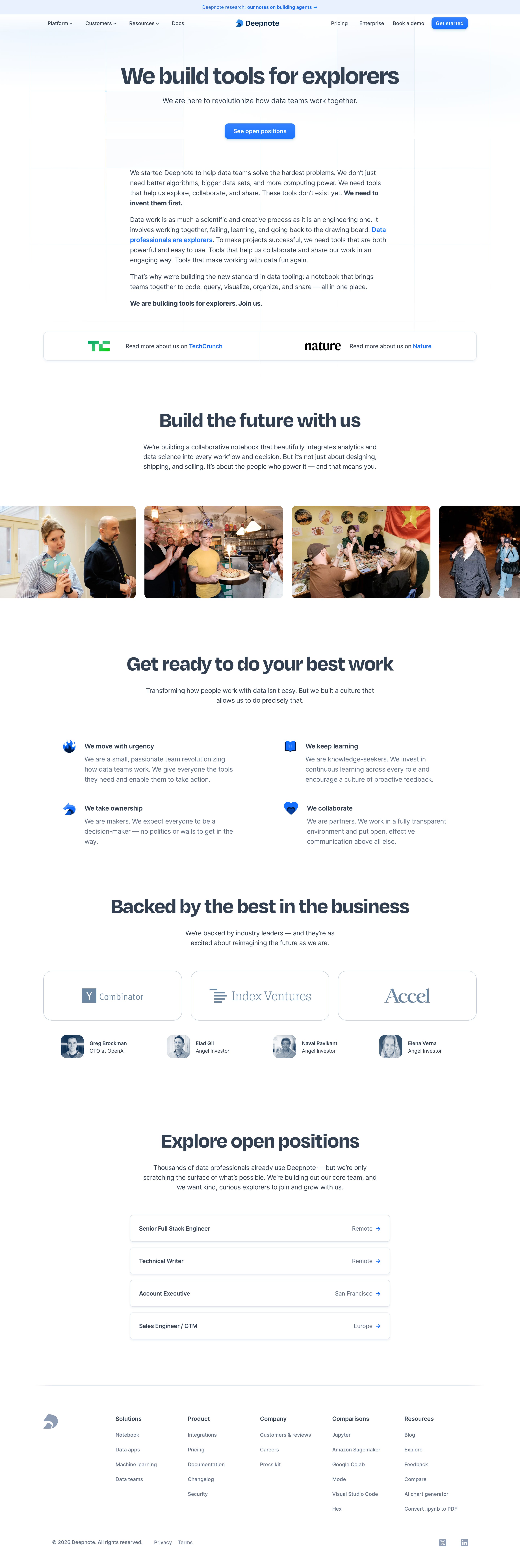 deepnote.com - Work at Deepnote - Desktop Screenshot