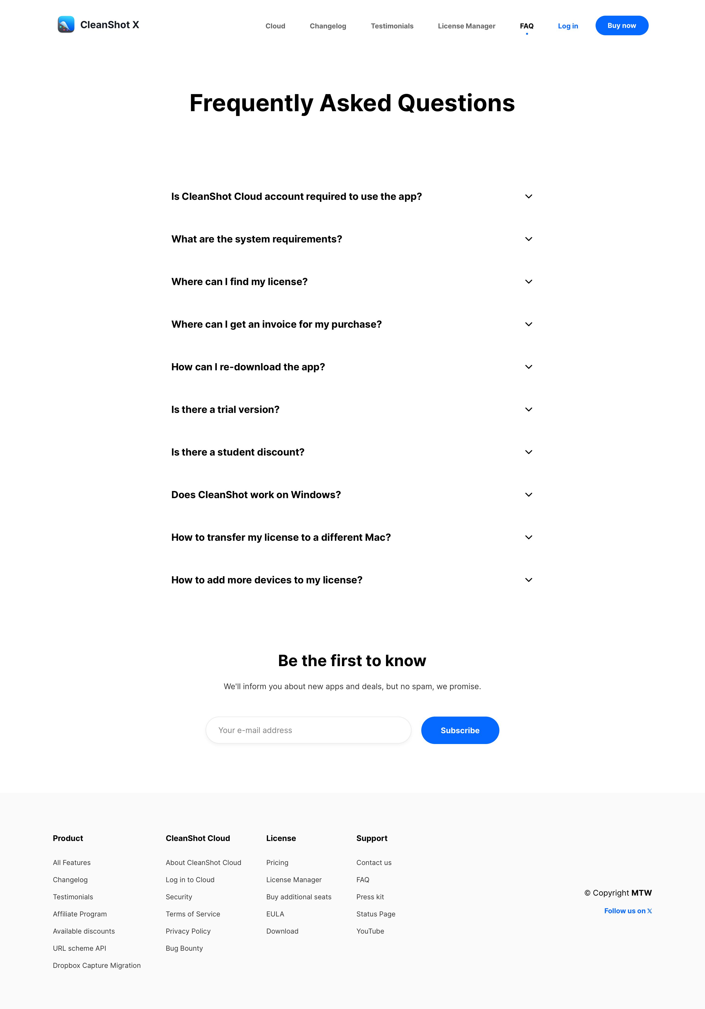 cleanshot.com - CleanShot X – FAQ - Desktop - Wed Jul 29 2026 07:24:22 GMT+0000 (Coordinated Universal Time) Screenshot