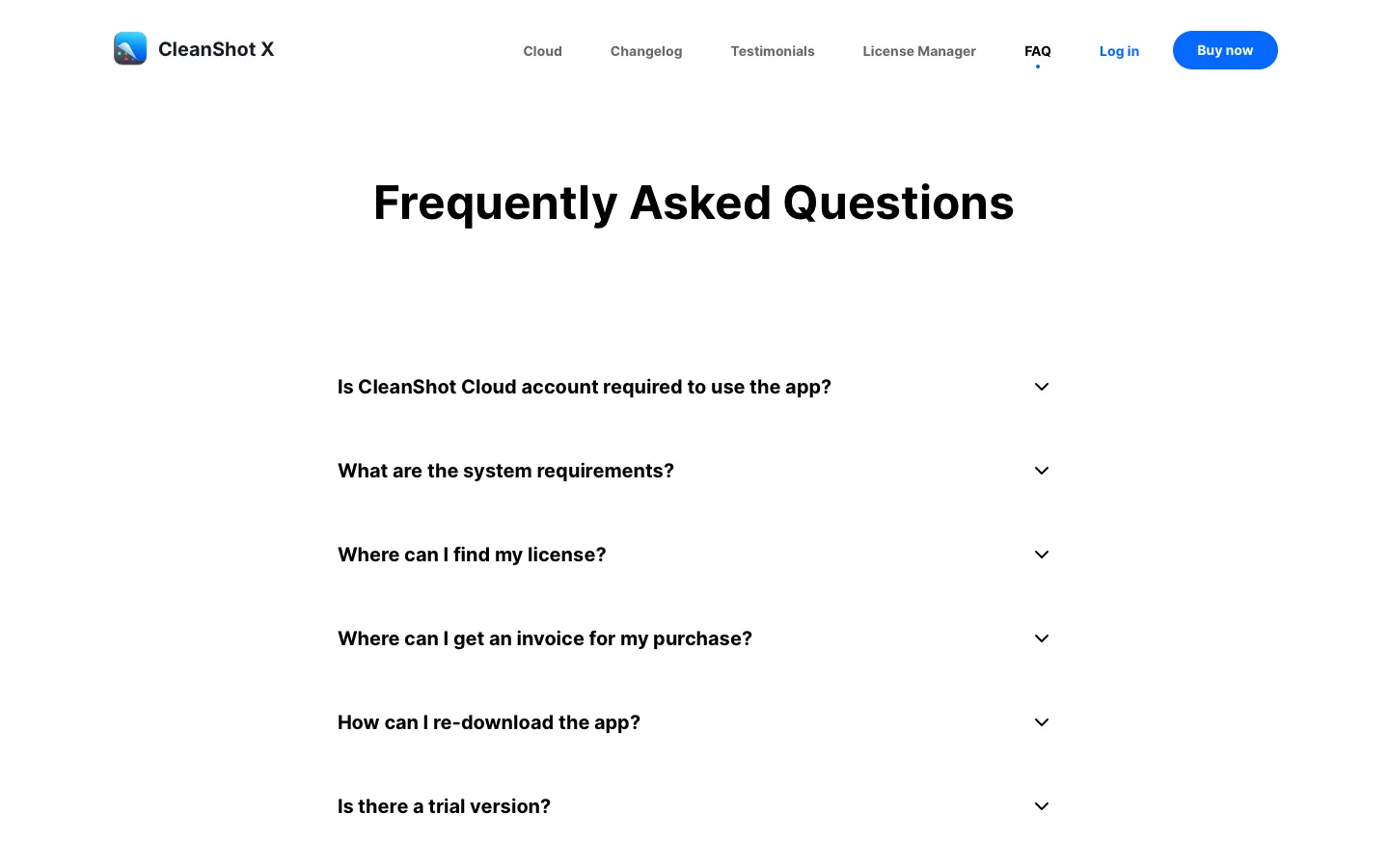 cleanshot.com - FAQs Screenshot Preview