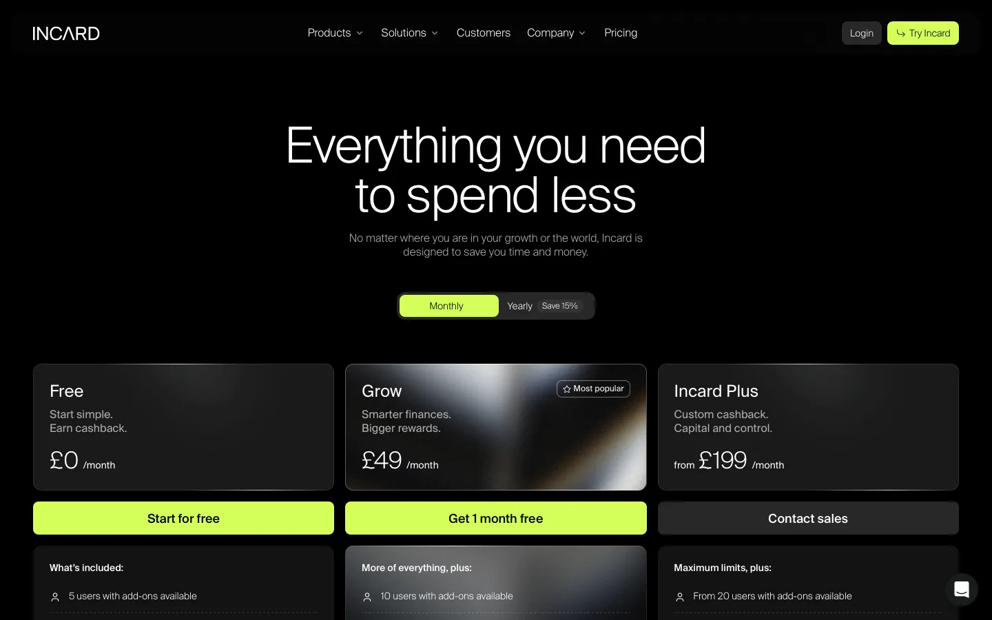 incard.co - Pricing Screenshot Preview