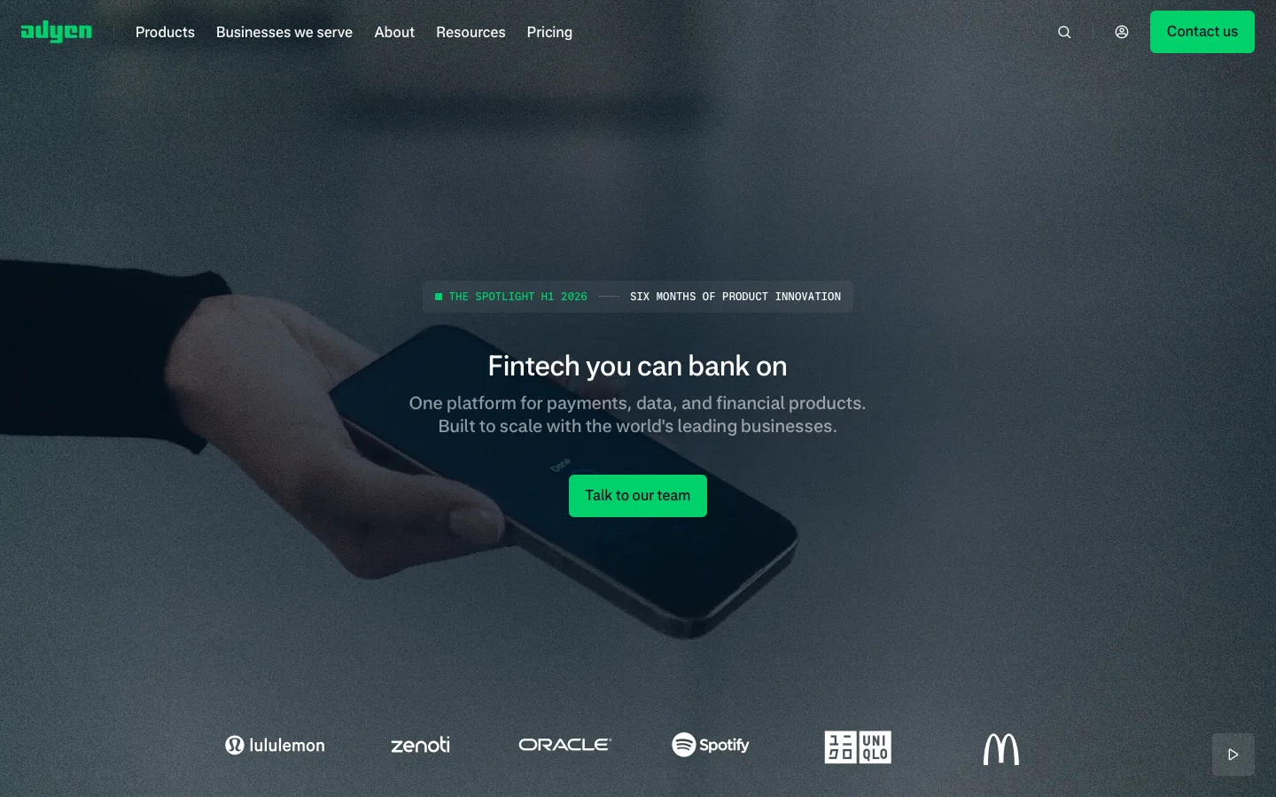 adyen.com - Landing Screenshot Preview