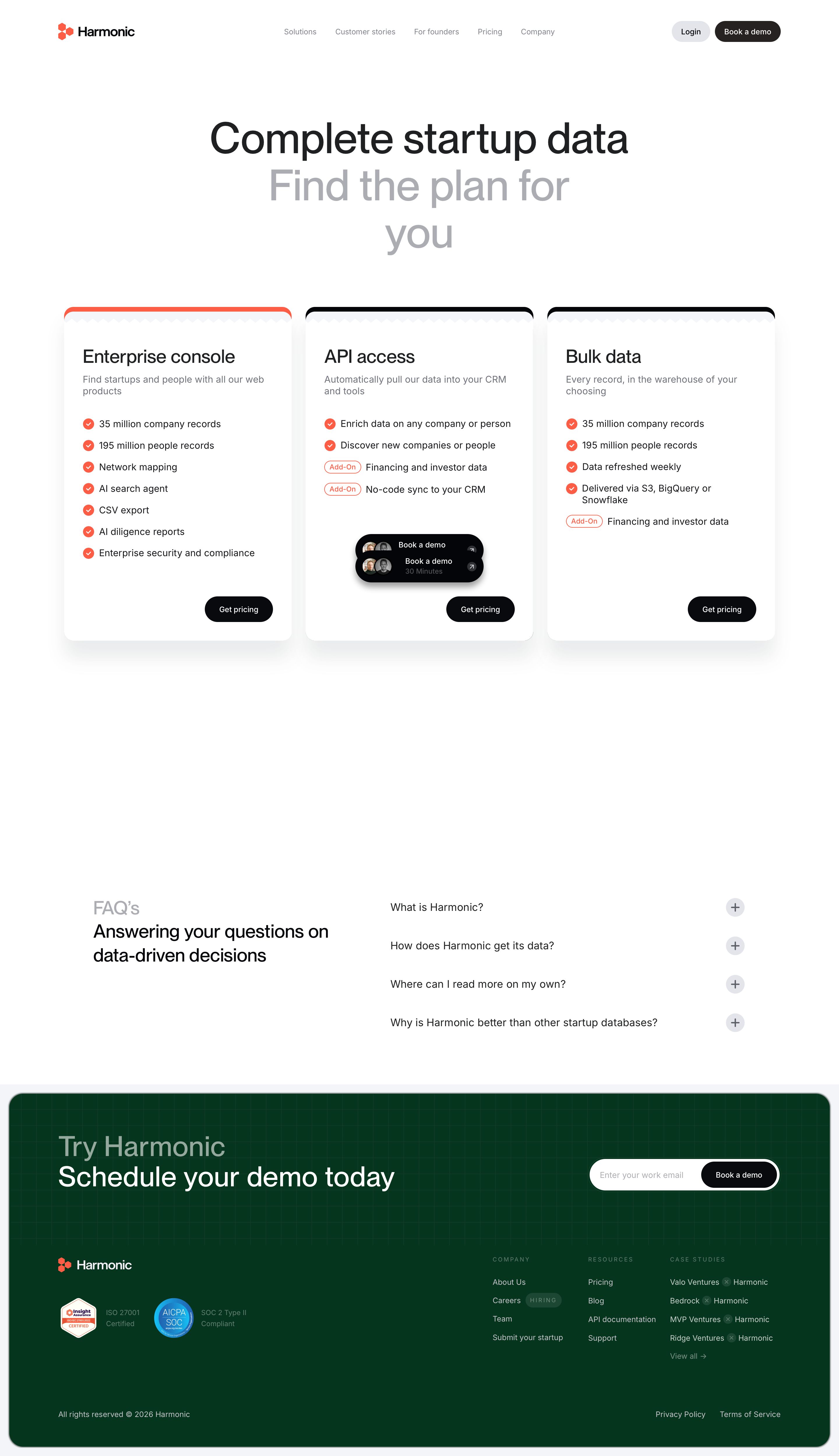 harmonic.ai - Pricing - Desktop - Thu Jul 30 2026 13:14:21 GMT+0000 (Coordinated Universal Time) Screenshot