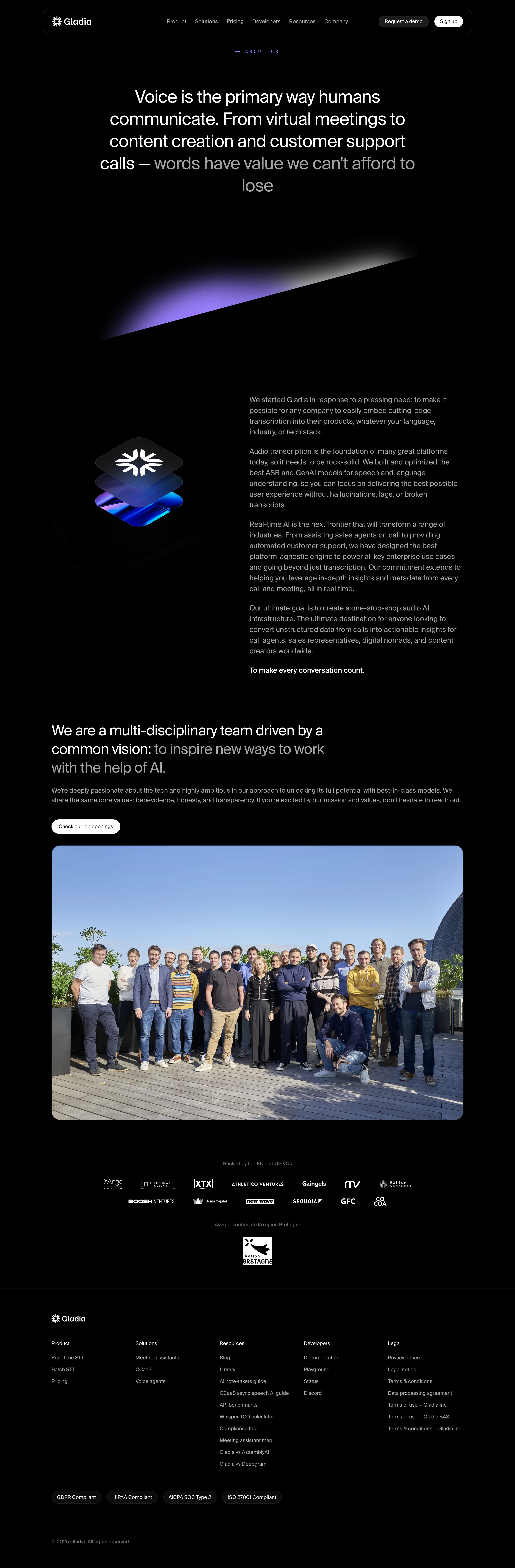 gladia.io - Gladia - About Us - Desktop - Tue Jul 28 2026 12:35:08 GMT+0000 (Coordinated Universal Time) Screenshot