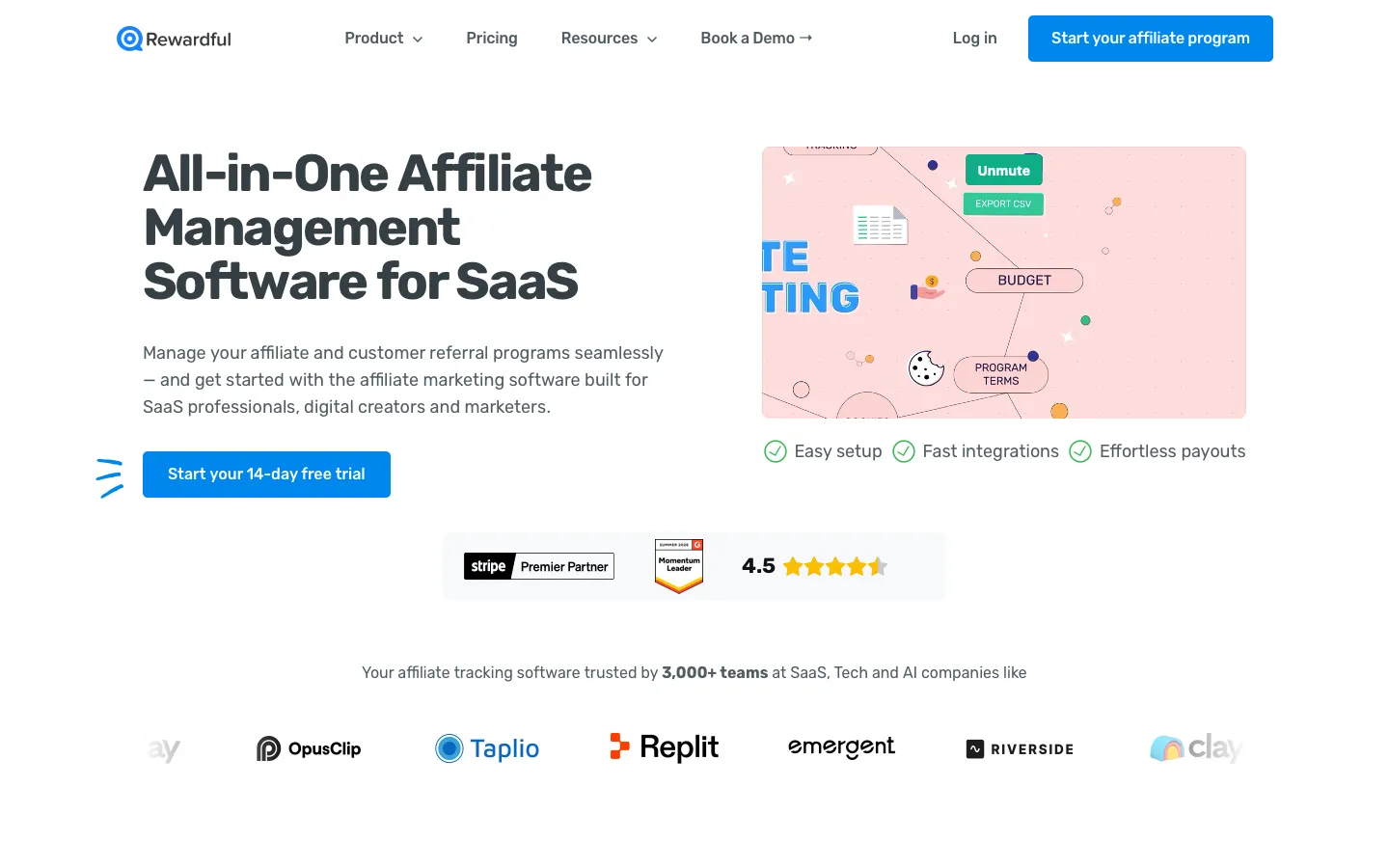 rewardful.com - Landing Screenshot Preview