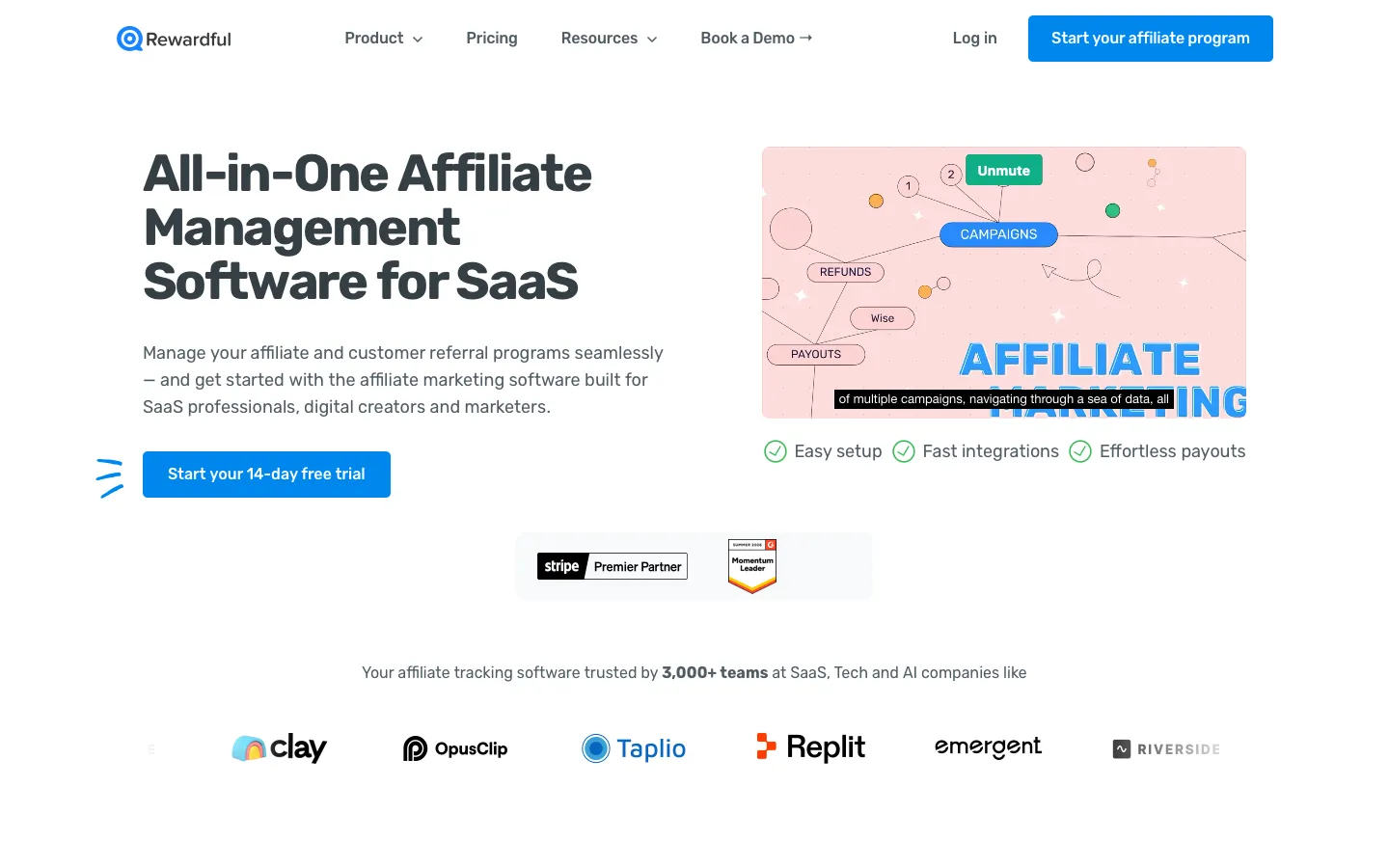 rewardful.com - Landing Screenshot Preview