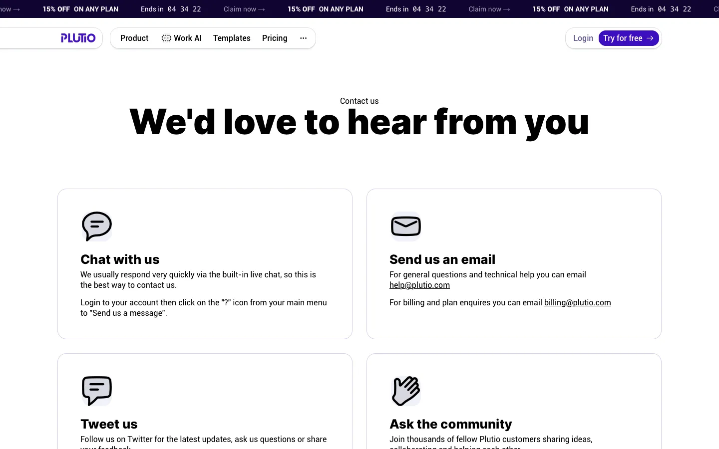 plutio.com - Contact Screenshot Preview