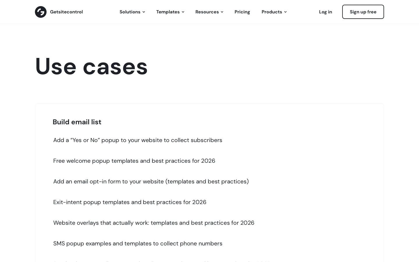 getsitecontrol.com - Use Cases Screenshot Preview