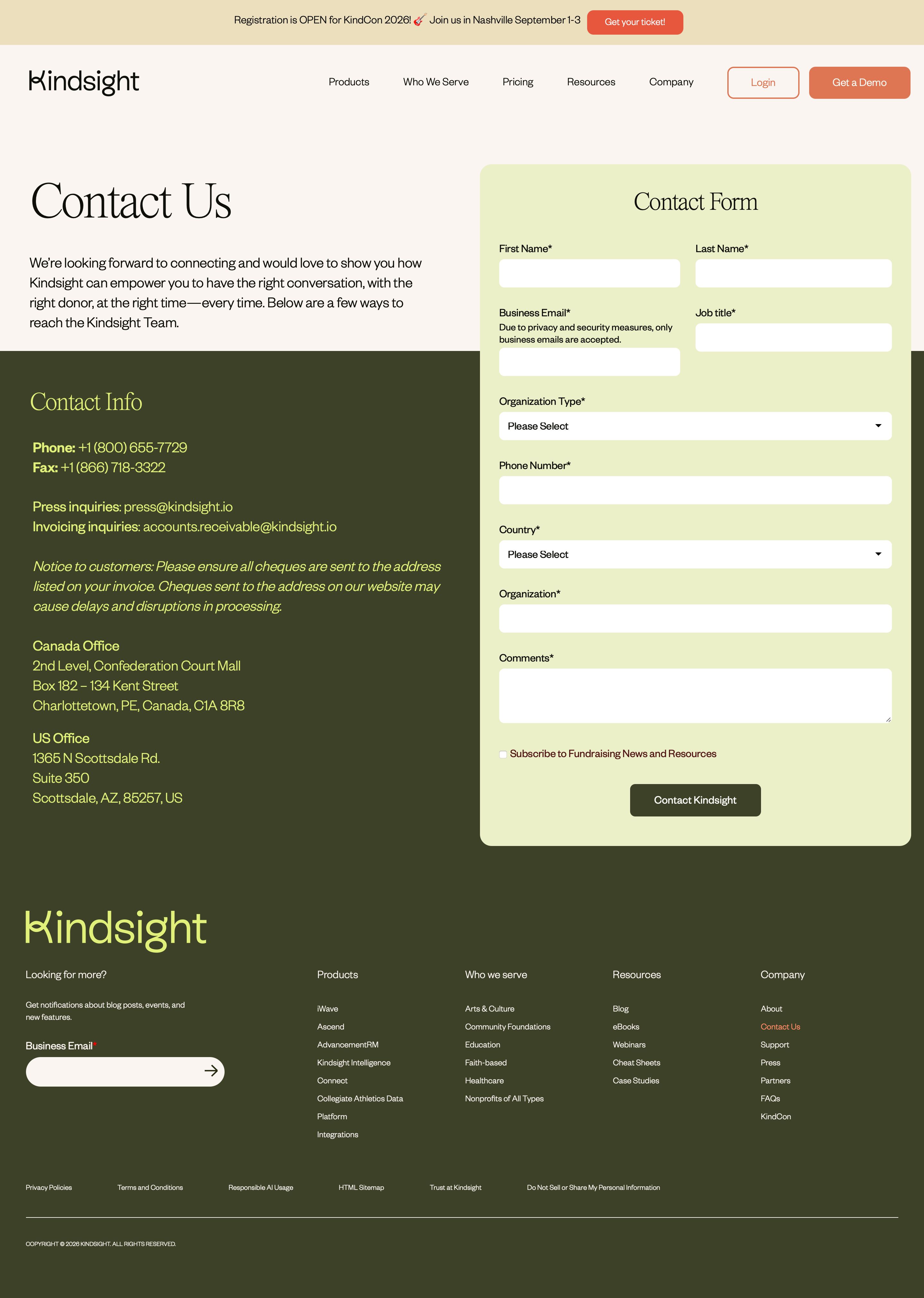 kindsight.io - Contact Kindsight - Desktop - Wed Aug 05 2026 15:13:13 GMT+0000 (Coordinated Universal Time) Screenshot