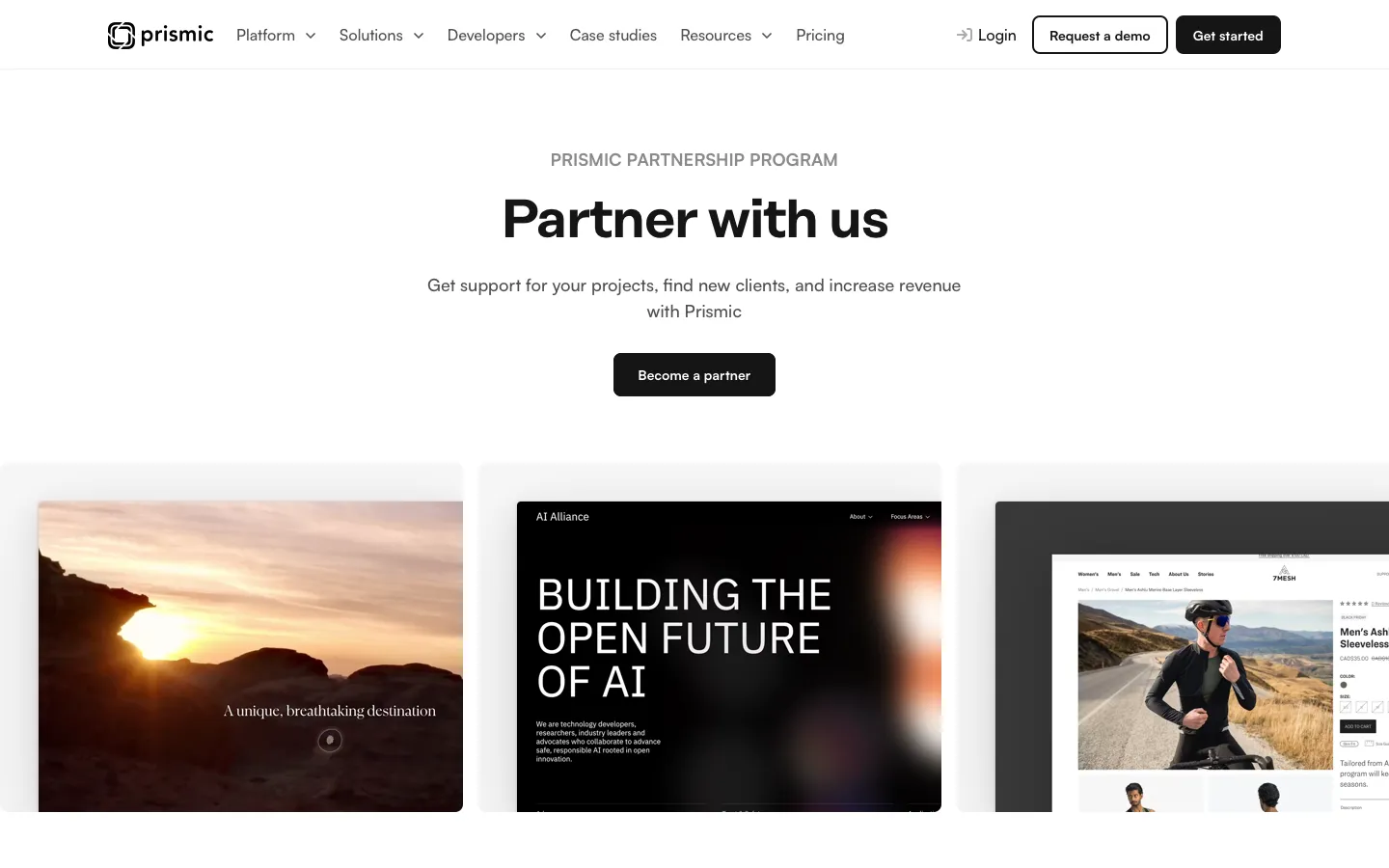 prismic.io - Partners Screenshot Preview