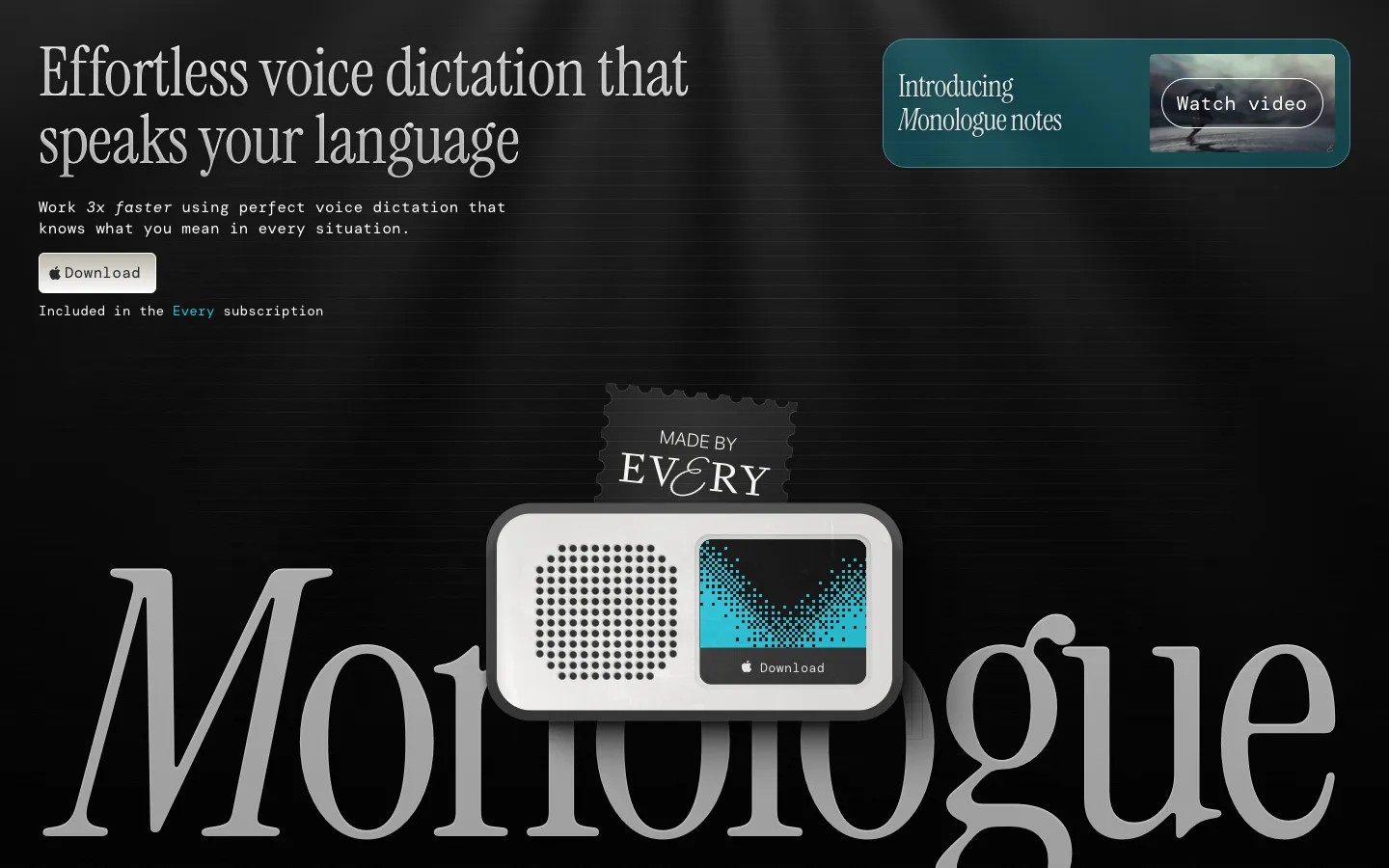 monologue.to - Landing Screenshot Preview