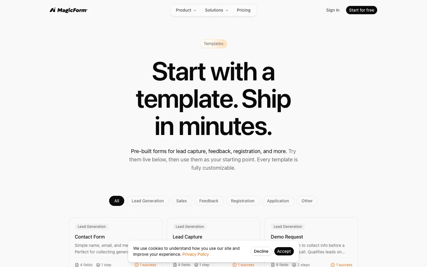 getmagicform.com - Templates Screenshot Preview