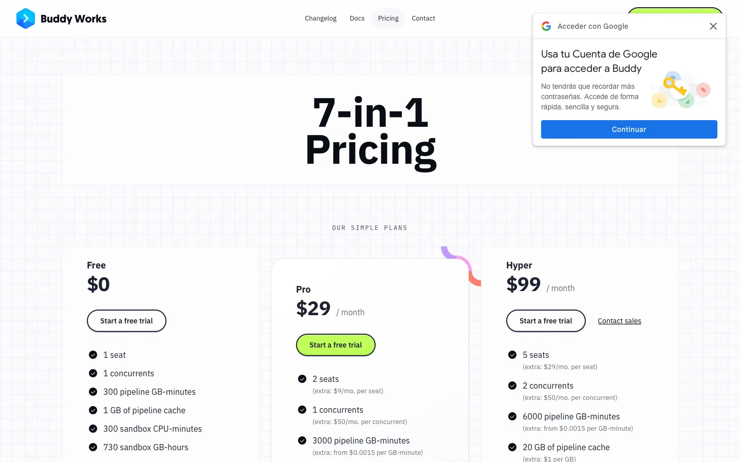 buddy.works - Pricing Screenshot Preview