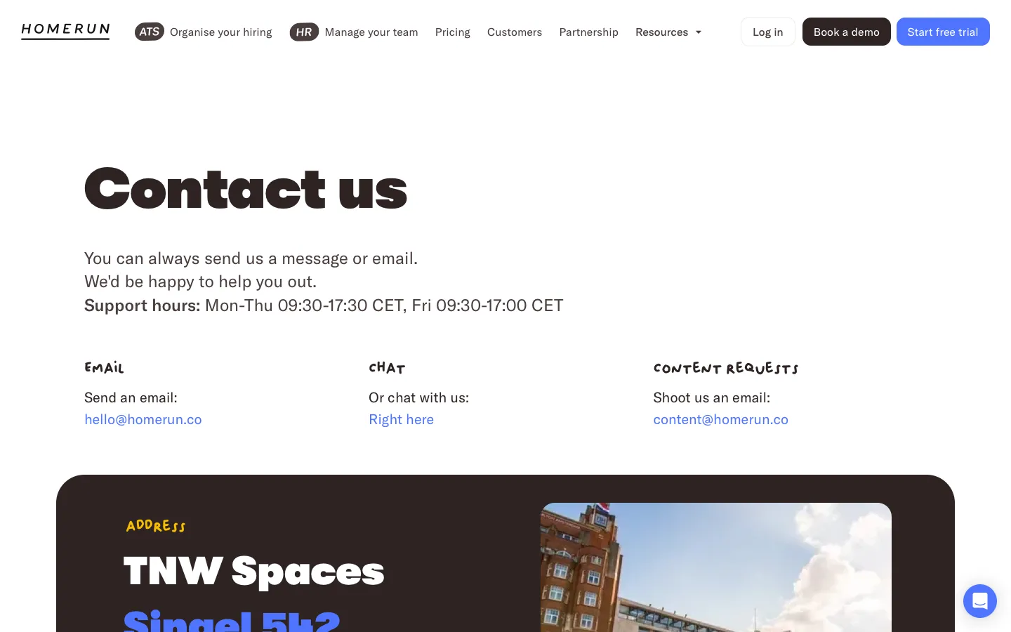 homerun.co - Contact Screenshot Preview