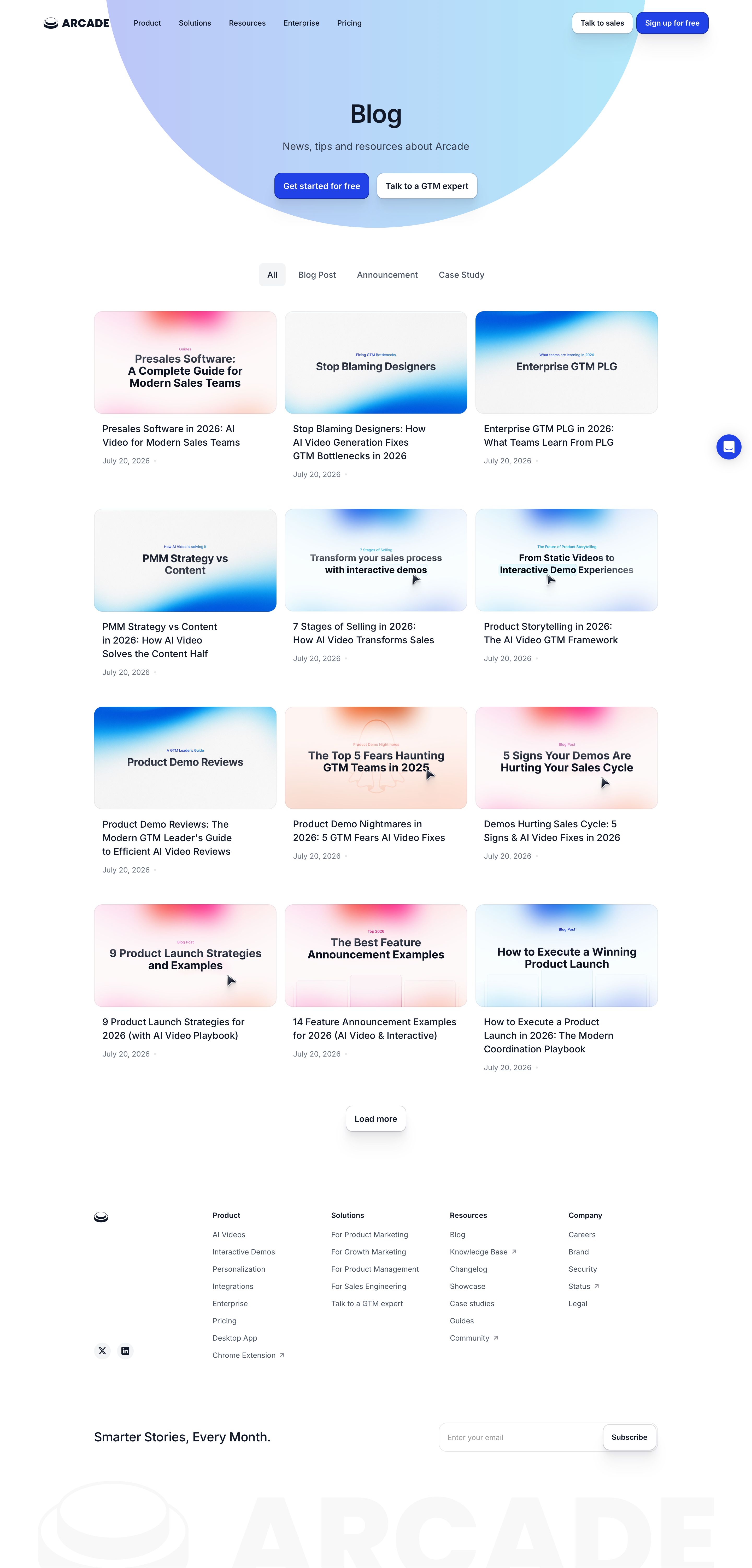 arcade.software - Arcade | Blog - Desktop Screenshot