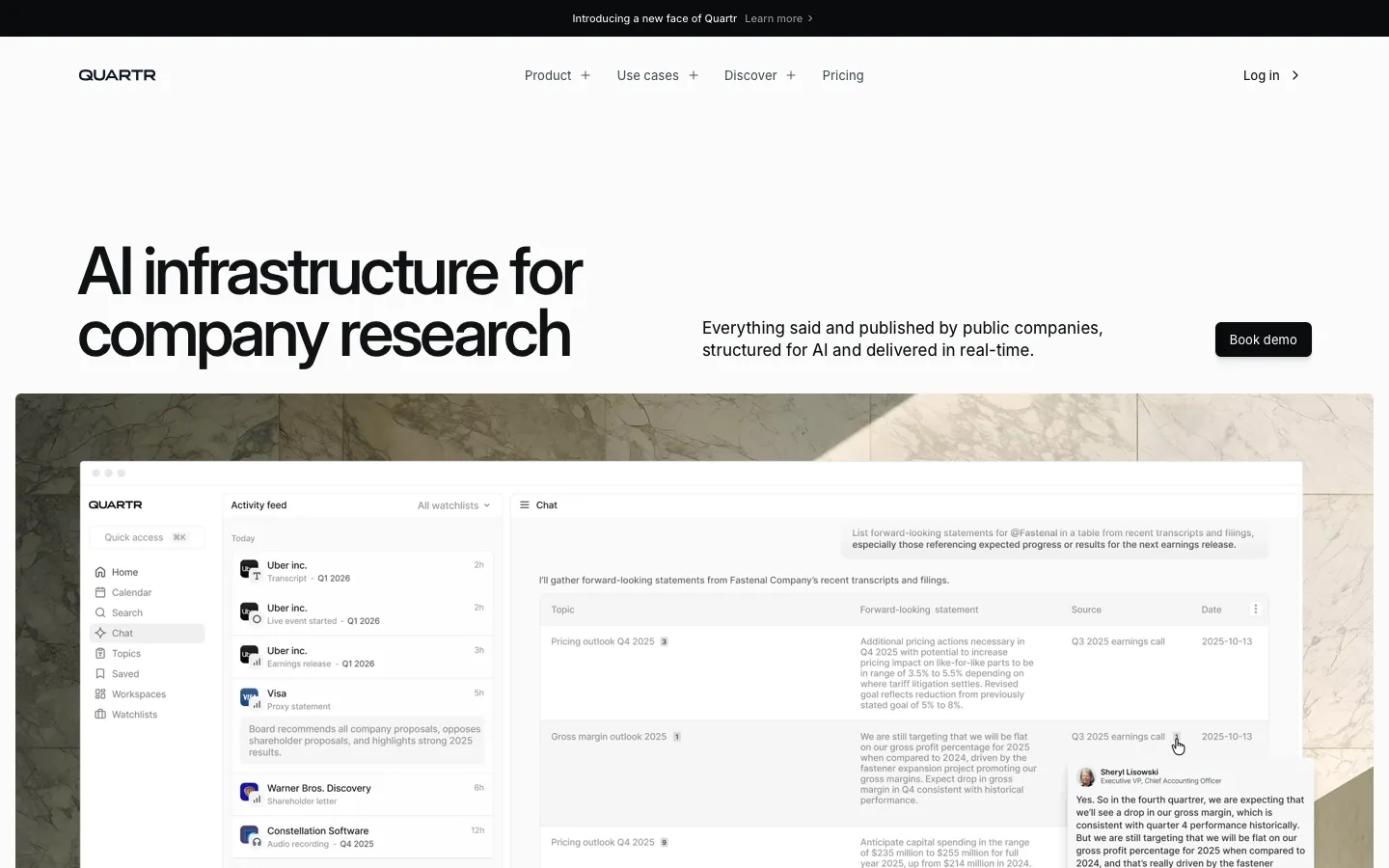 quartr.com - Landing Screenshot Preview