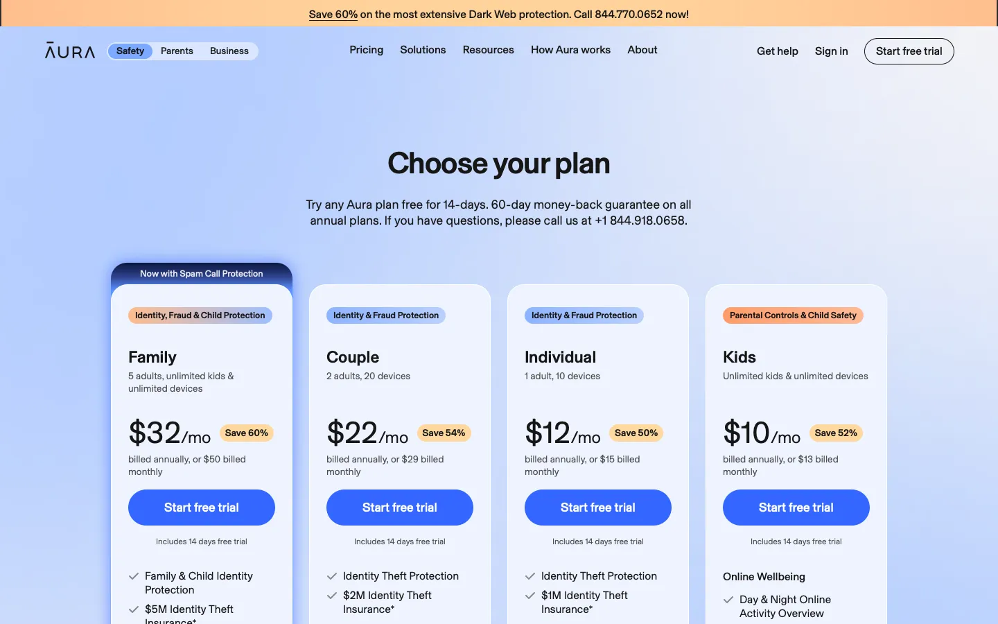 aura.com - Pricing Screenshot Preview