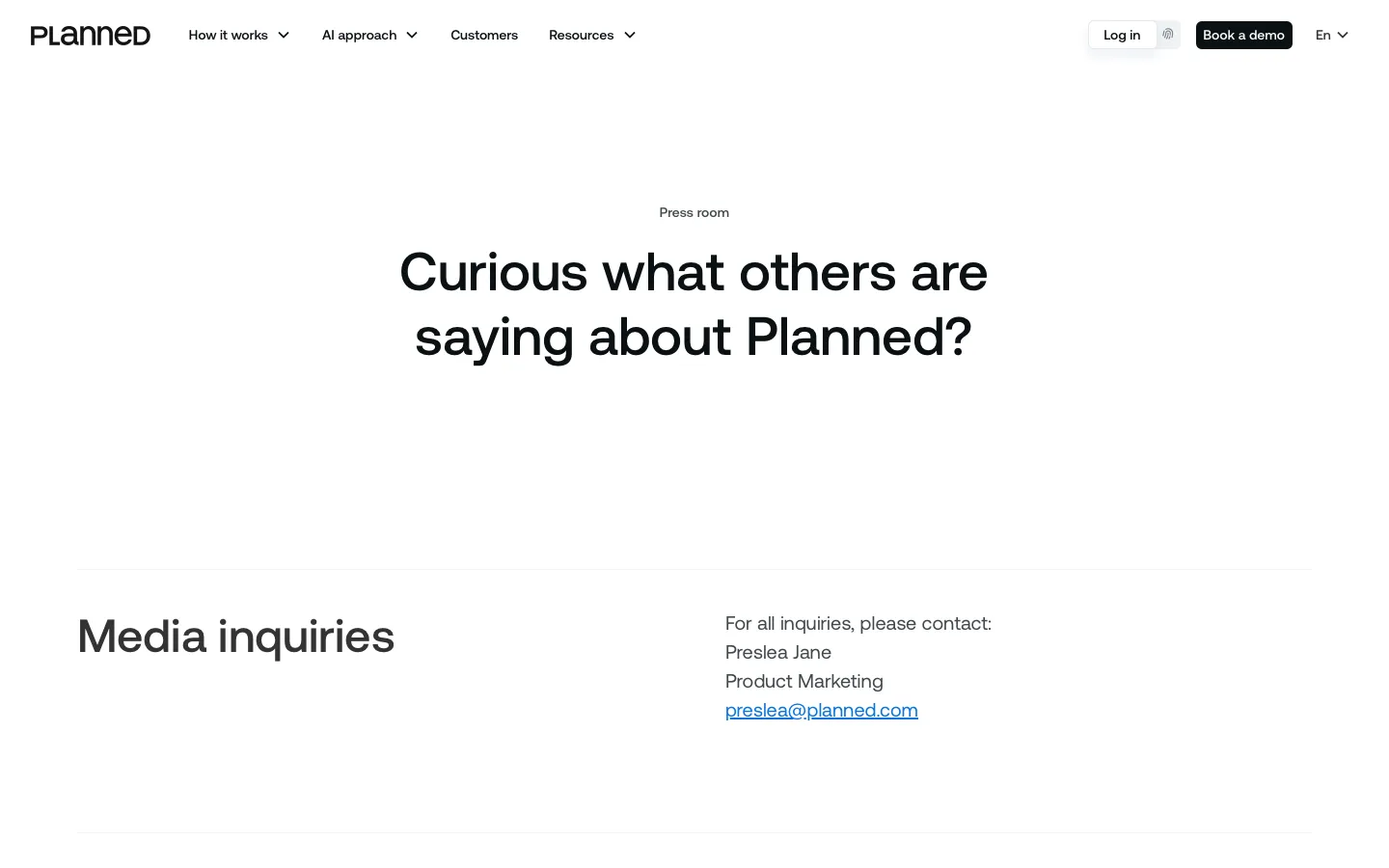 planned.com - Press Screenshot Preview