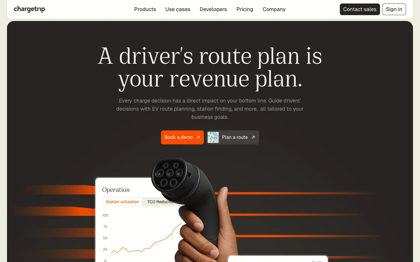 chargetrip.com - Landing Screenshot Preview