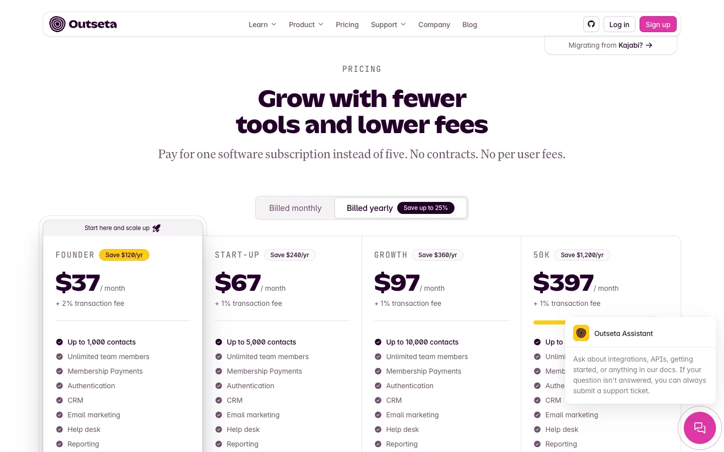 outseta.com - Pricing Screenshot Preview