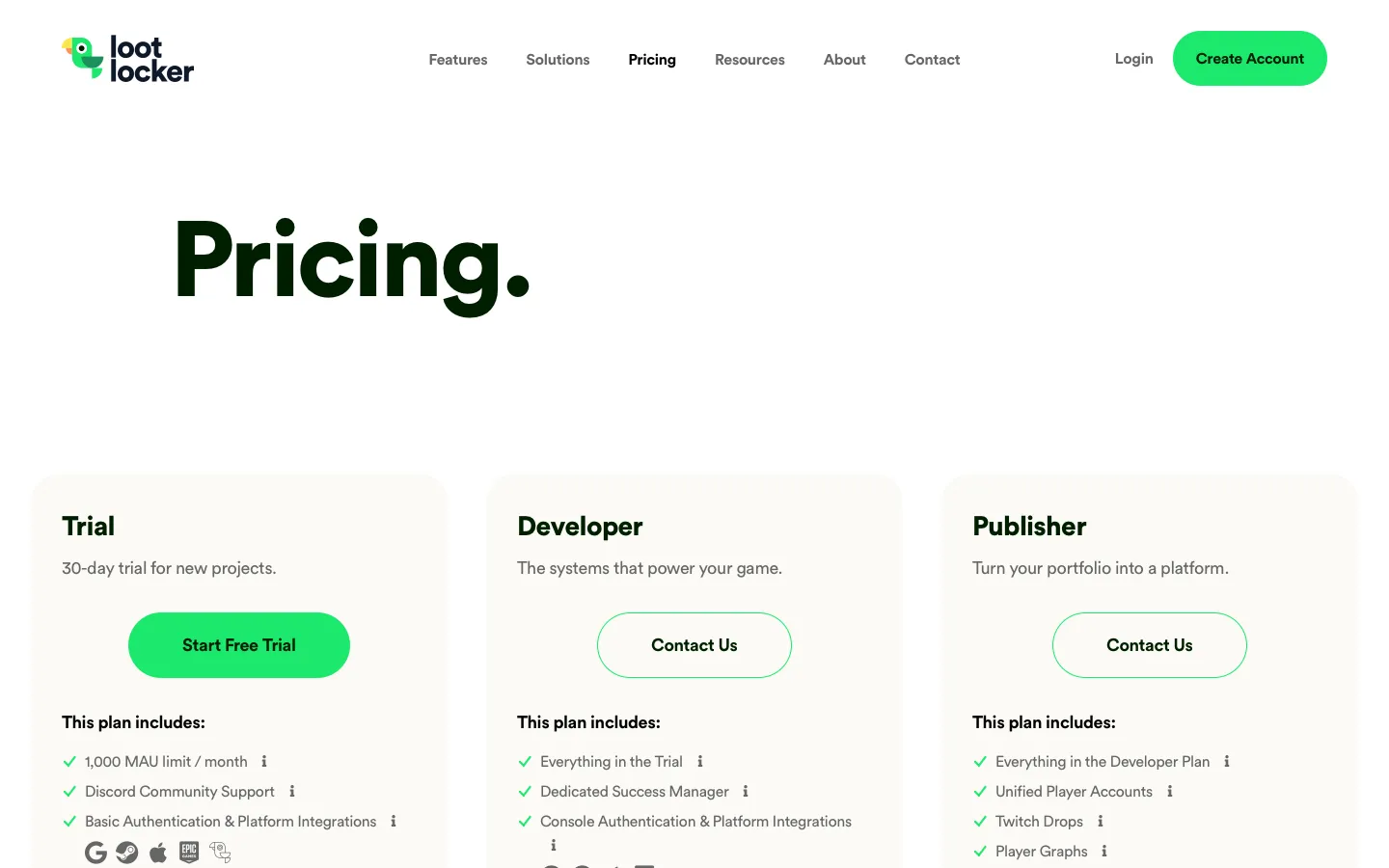 lootlocker.com - Pricing Screenshot Preview