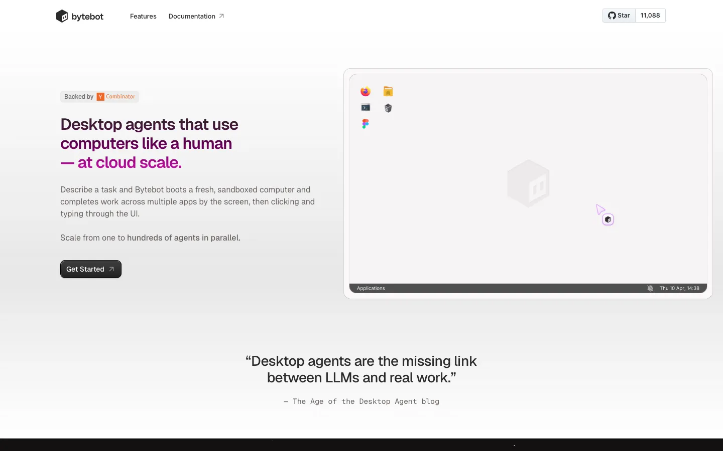 bytebot.ai - Landing Screenshot Preview