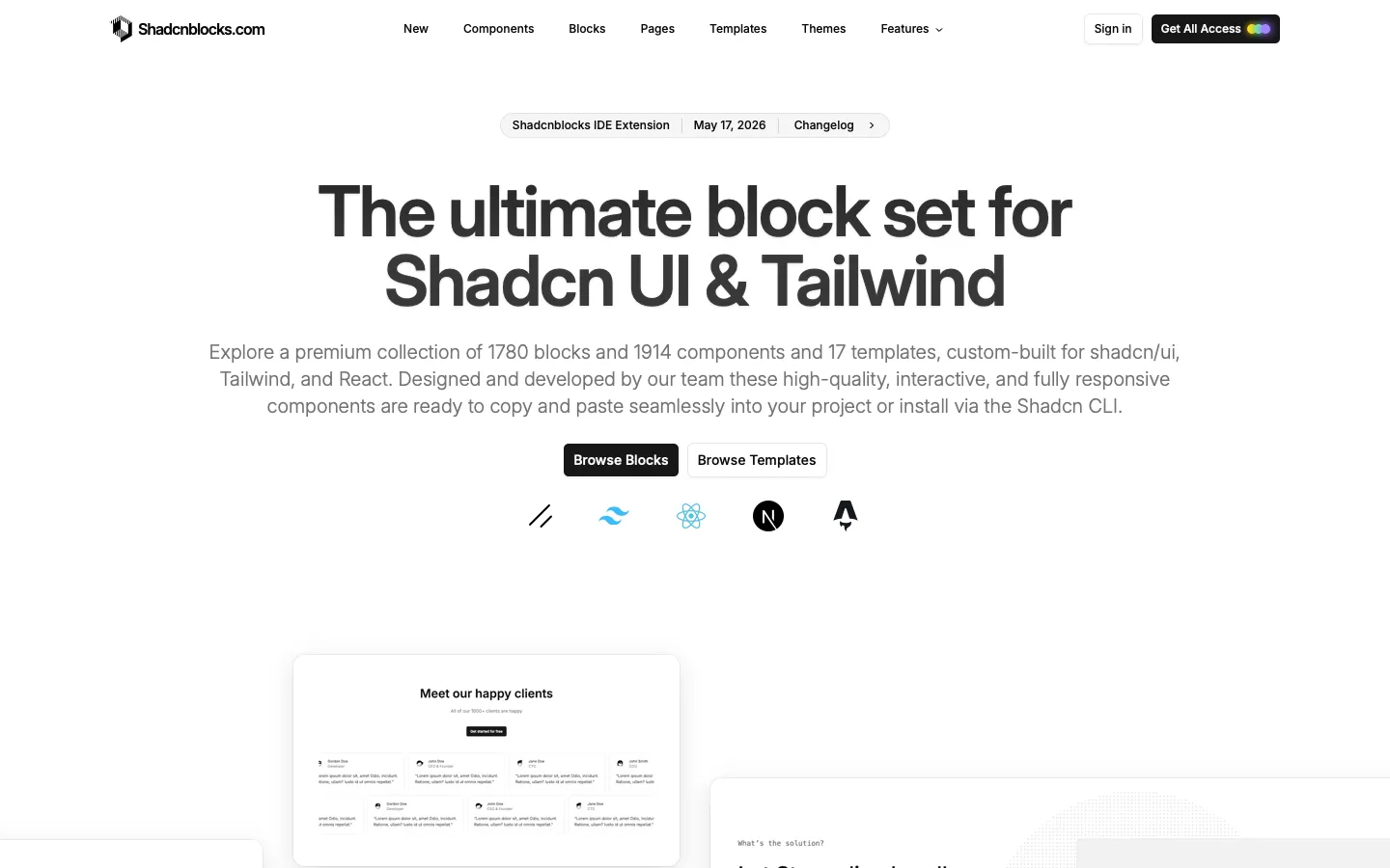 shadcnblocks.com - Landing Screenshot Preview