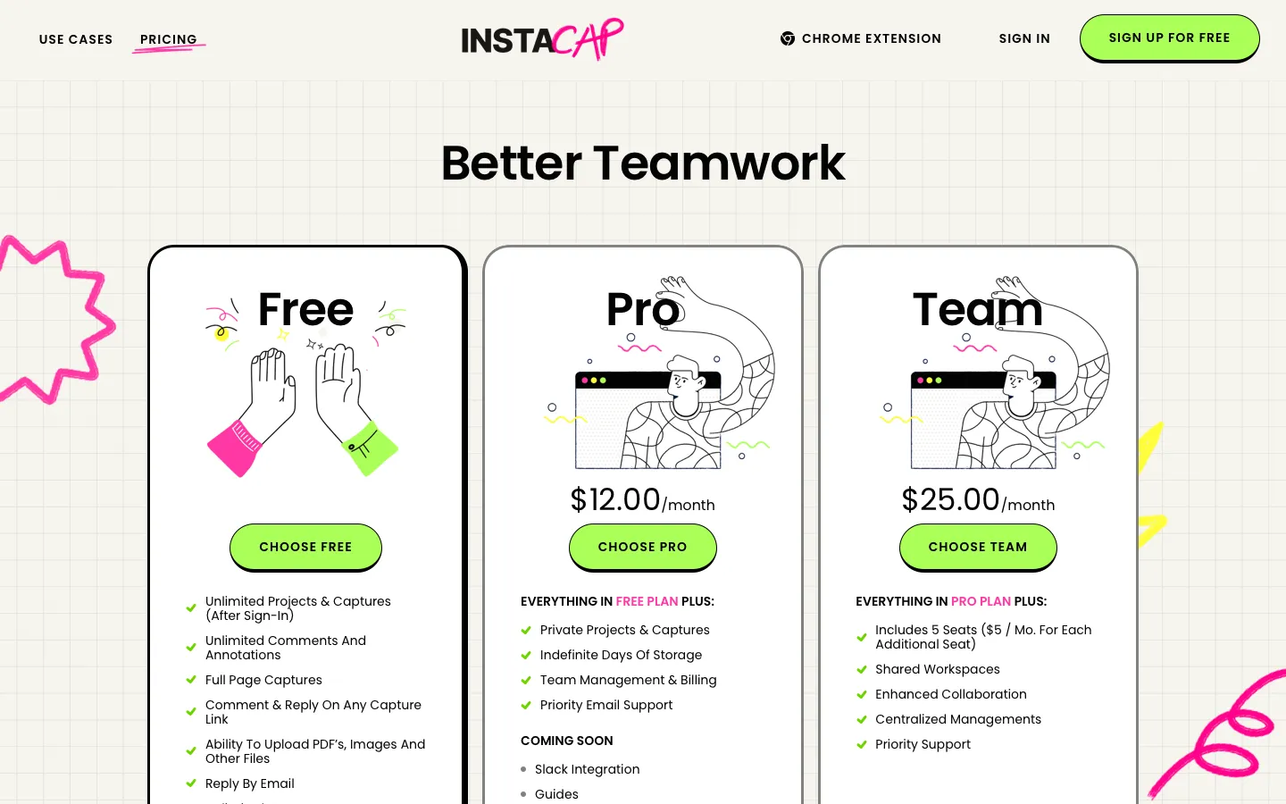 instacap.co - Pricing Screenshot Preview