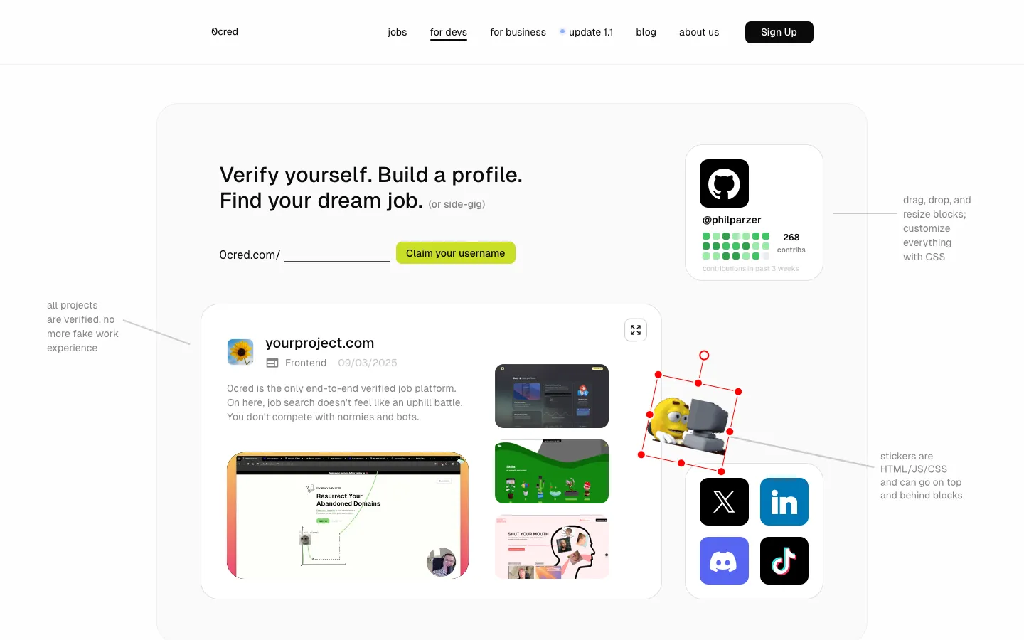 0cred.com - 0cred Landing Page Screenshot Preview