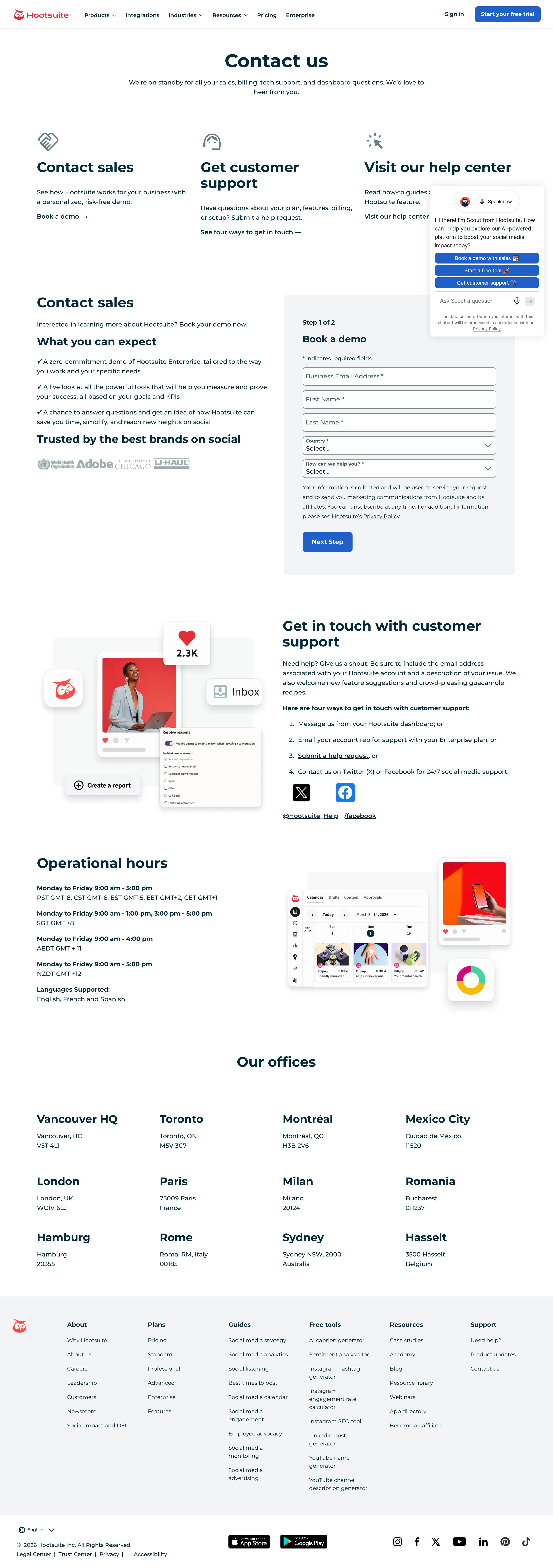 hootsuite.com - Hootsuite Customer Service, Contact, and Offices - Desktop - Tue Jul 28 2026 13:55:12 GMT+0000 (Coordinated Universal Time) Screenshot