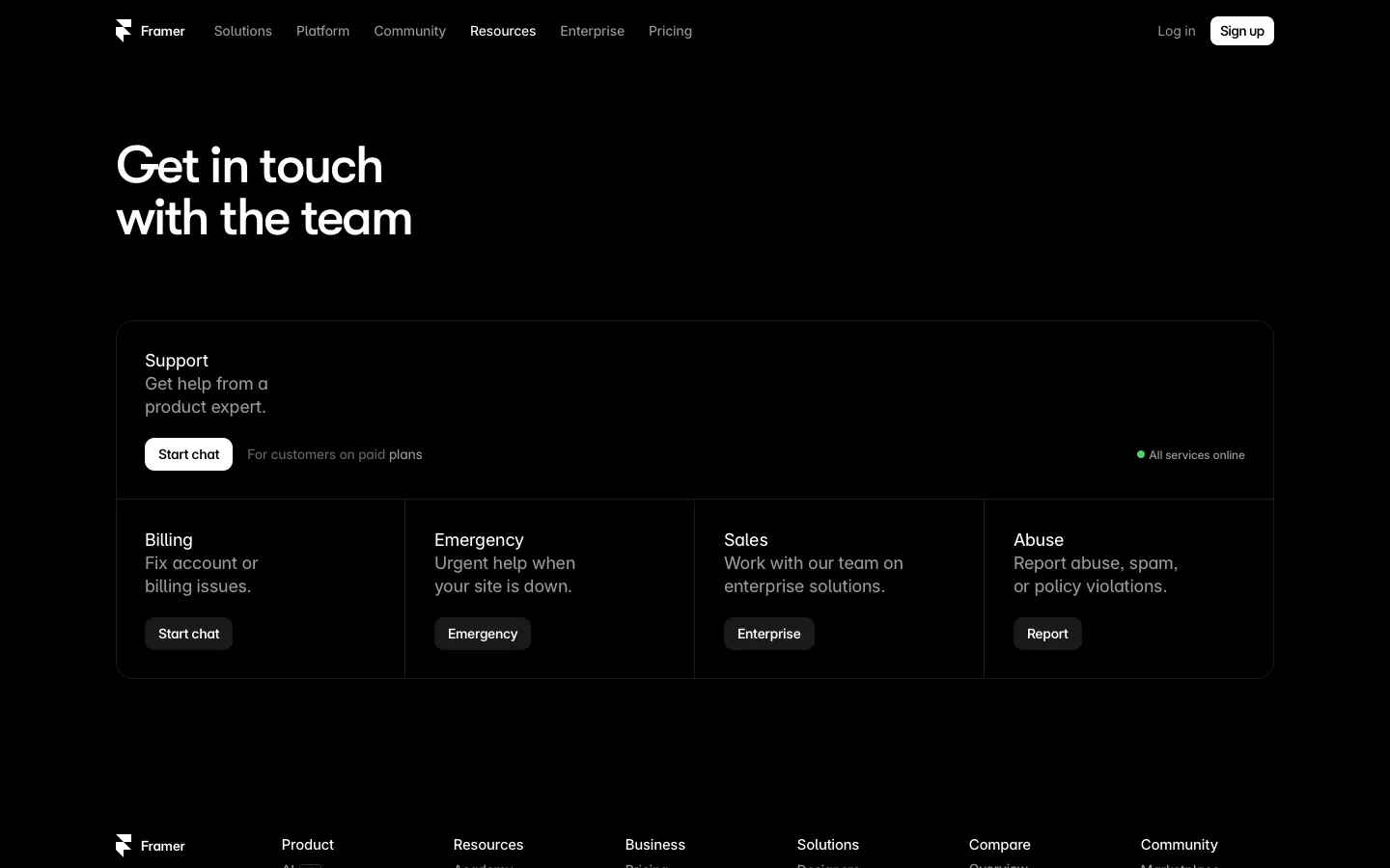 framer.com - Contact Screenshot Preview