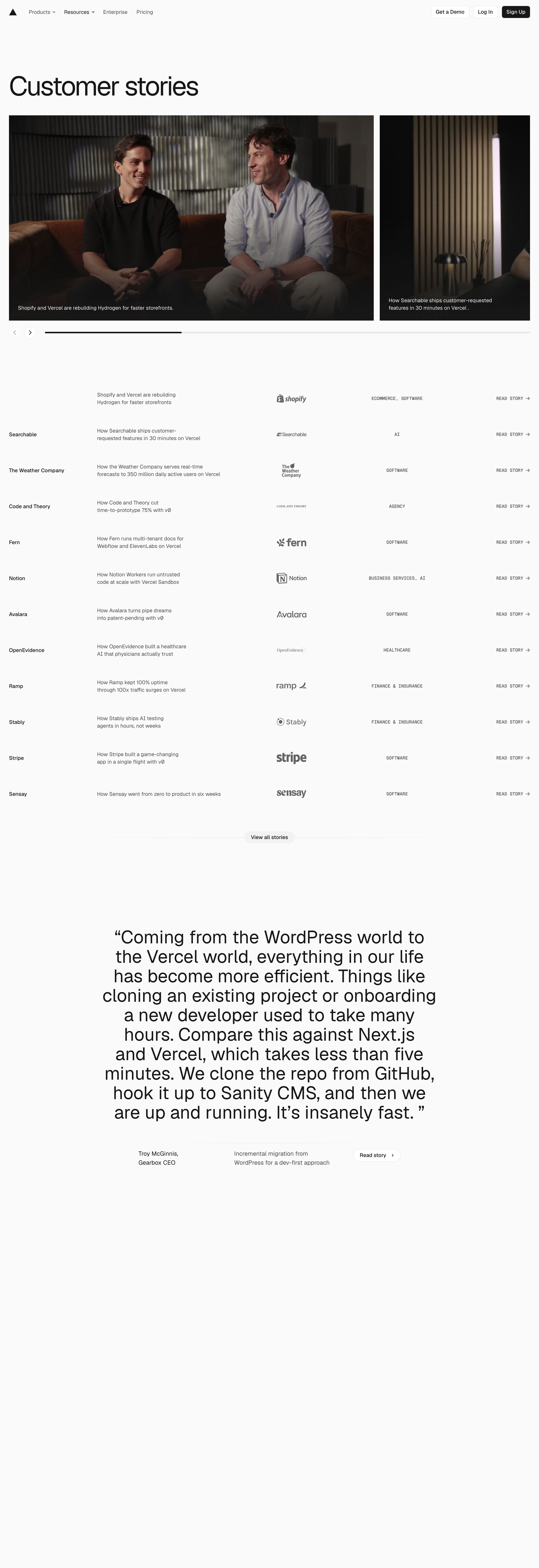vercel.com - Customers | Vercel - Desktop - Sun Aug 02 2026 23:33:11 GMT+0000 (Coordinated Universal Time) Screenshot