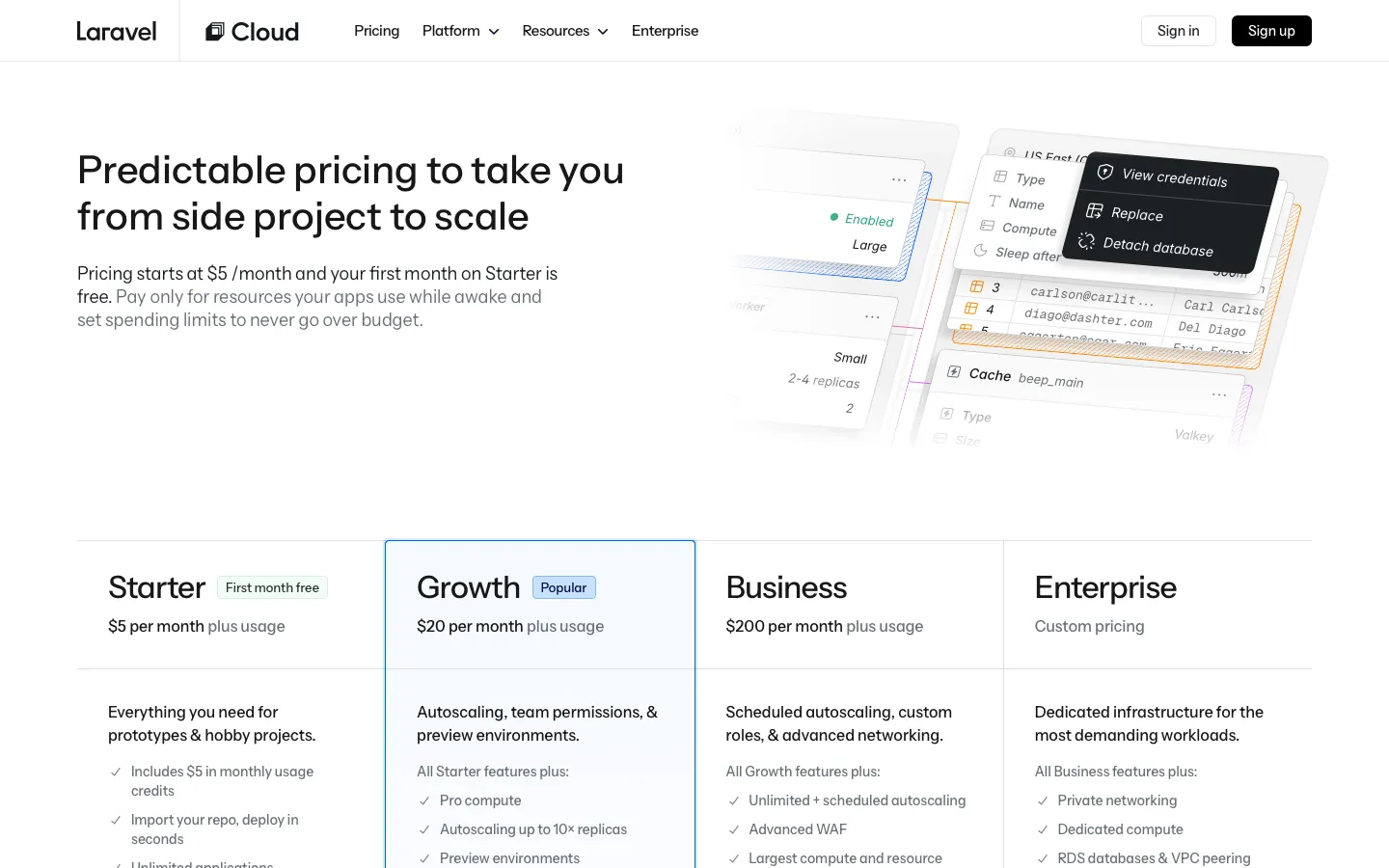 laravel.com - Pricing Screenshot Preview