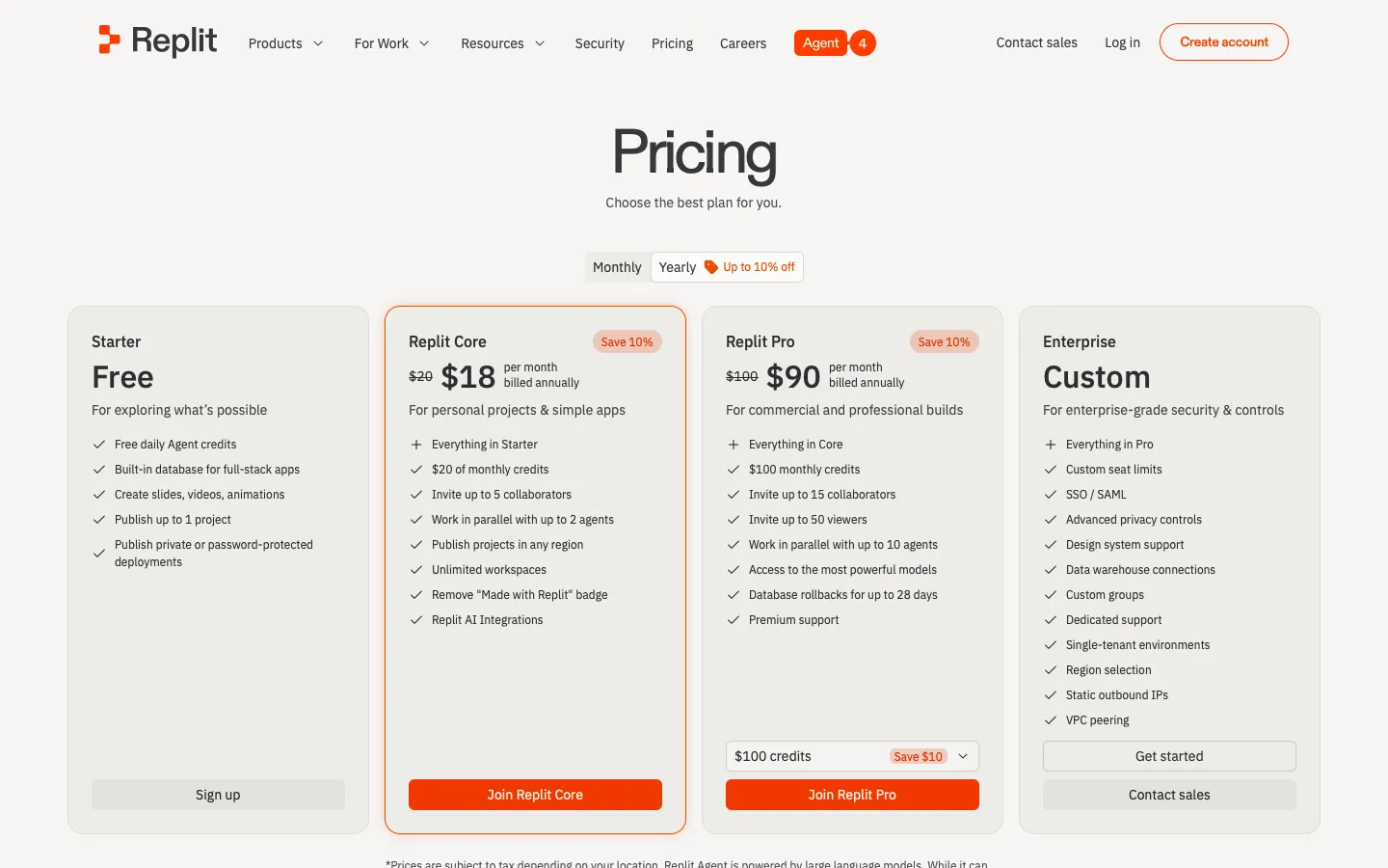replit.com - Pricing Screenshot Preview