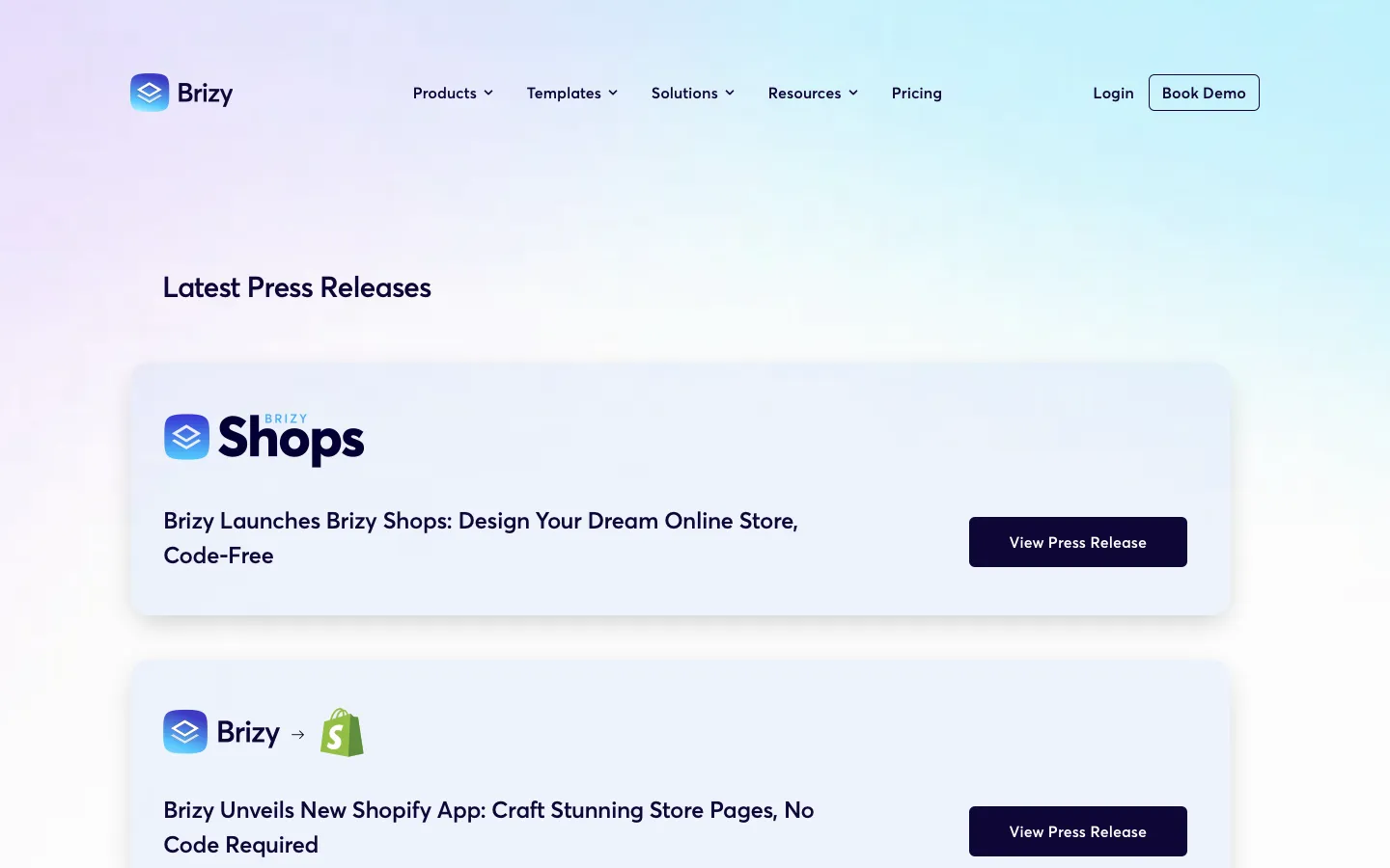 brizy.io - Press Screenshot Preview