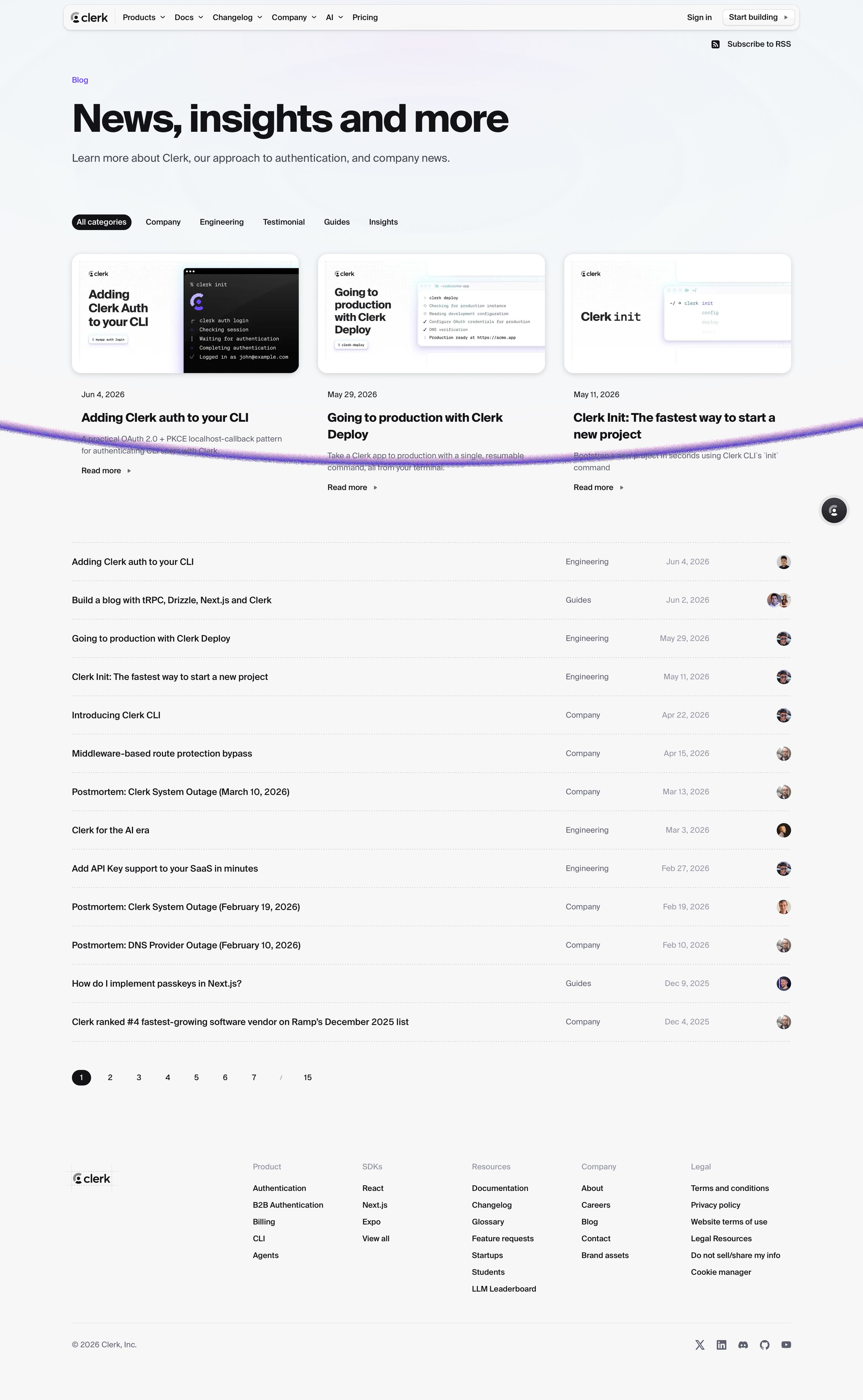 clerk.dev - Clerk Blog - Desktop - Fri Jul 31 2026 07:30:25 GMT+0000 (Coordinated Universal Time) Screenshot