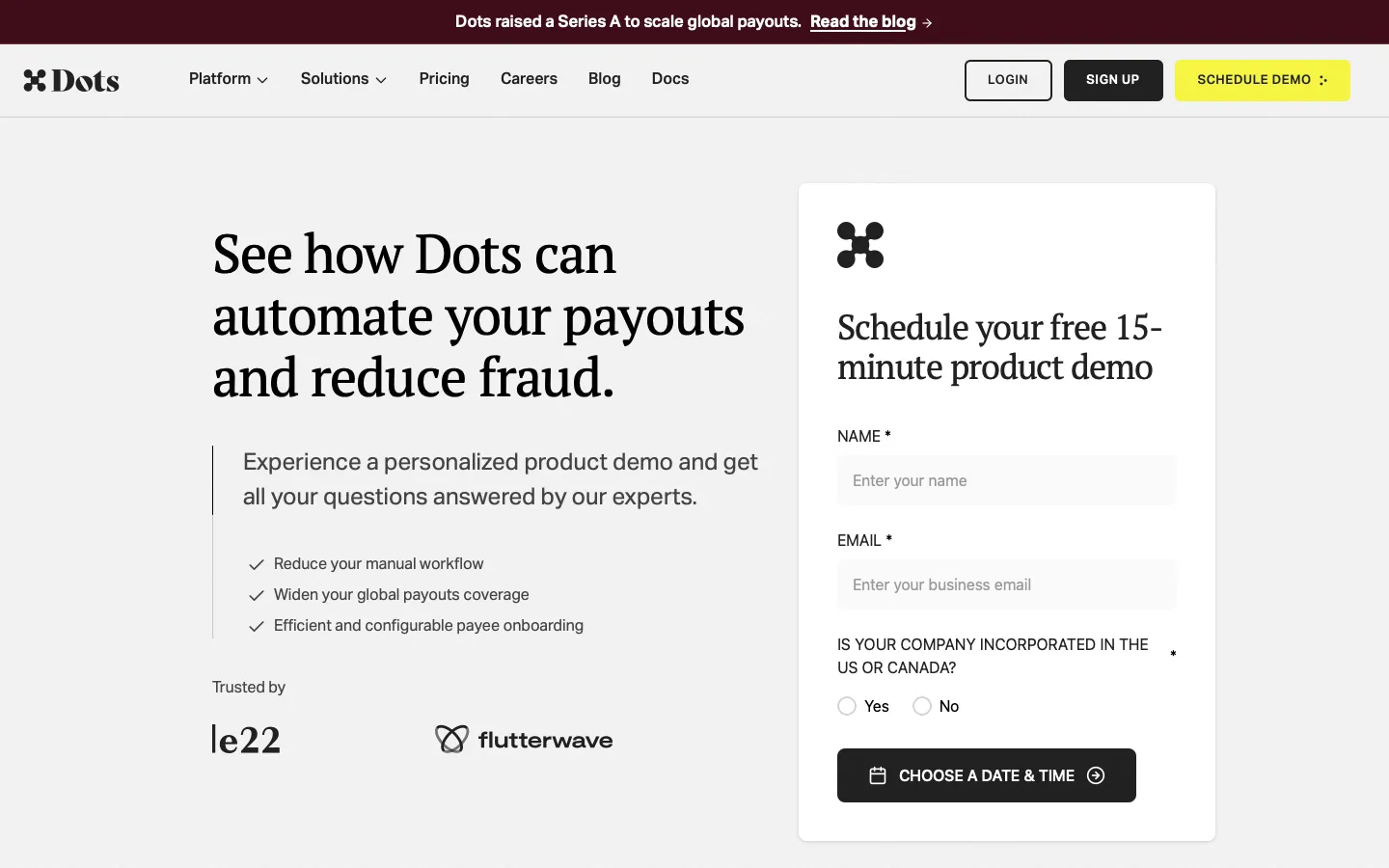 usedots.com - Book a demo Screenshot Preview