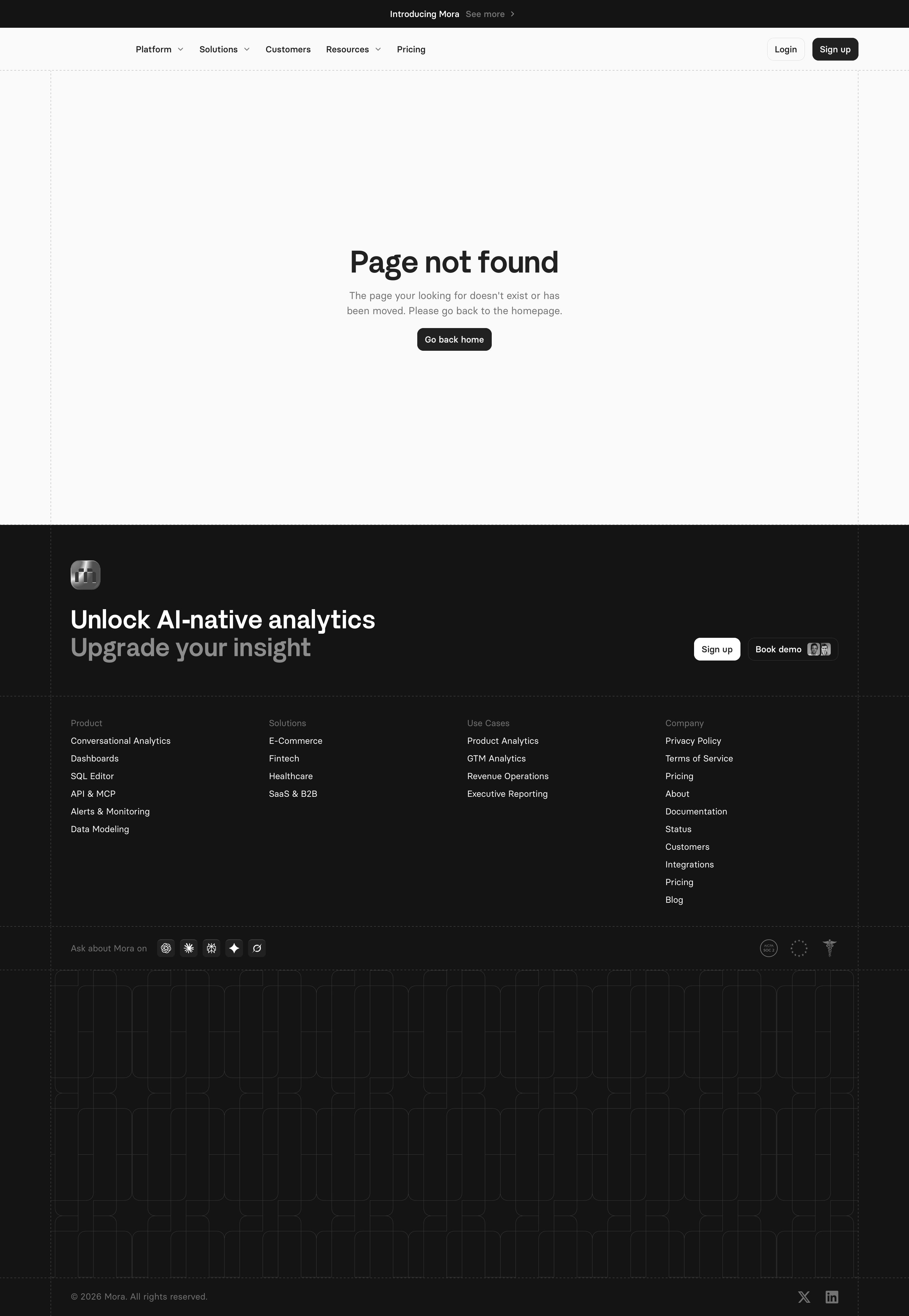index.app - Mora – AI Powered Data Platform - Desktop Screenshot