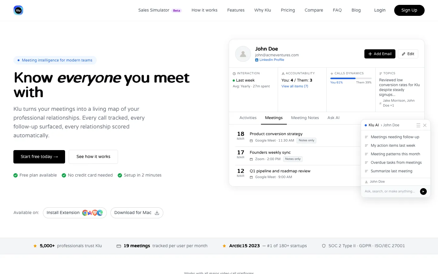 klu.so - Landing Screenshot Preview