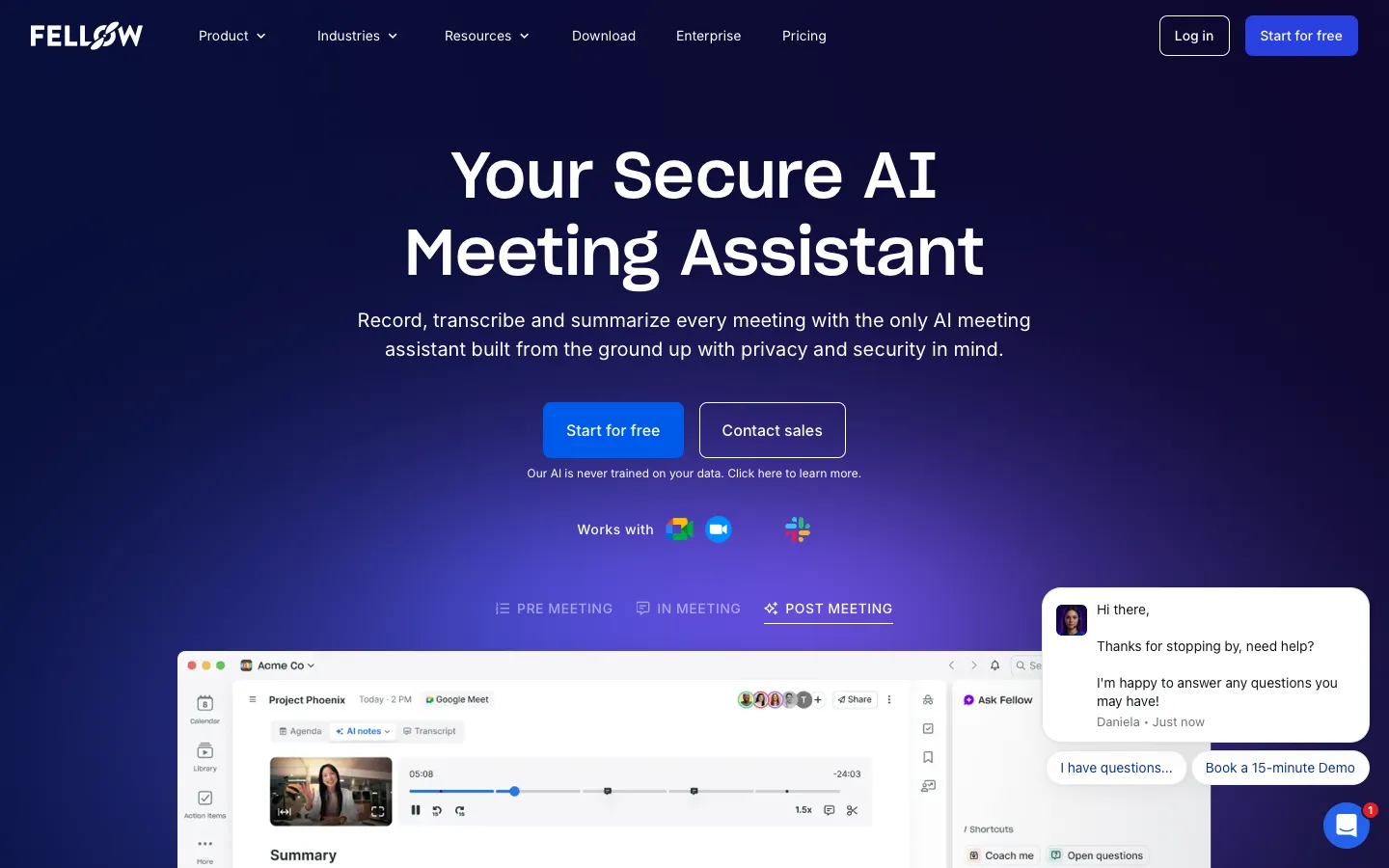 fellow.app - Landing Screenshot Preview